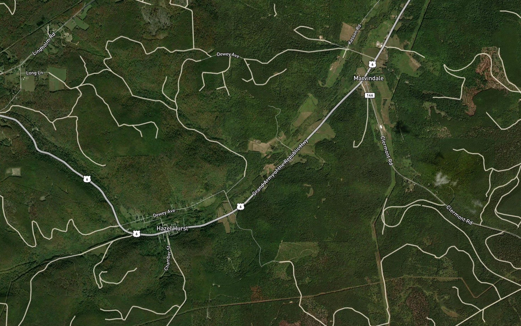 Satellite map of the Wildcat Run