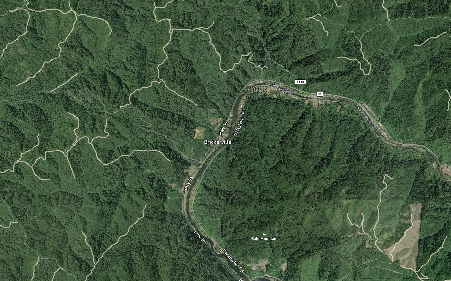 Satellite map of the Barber Creek