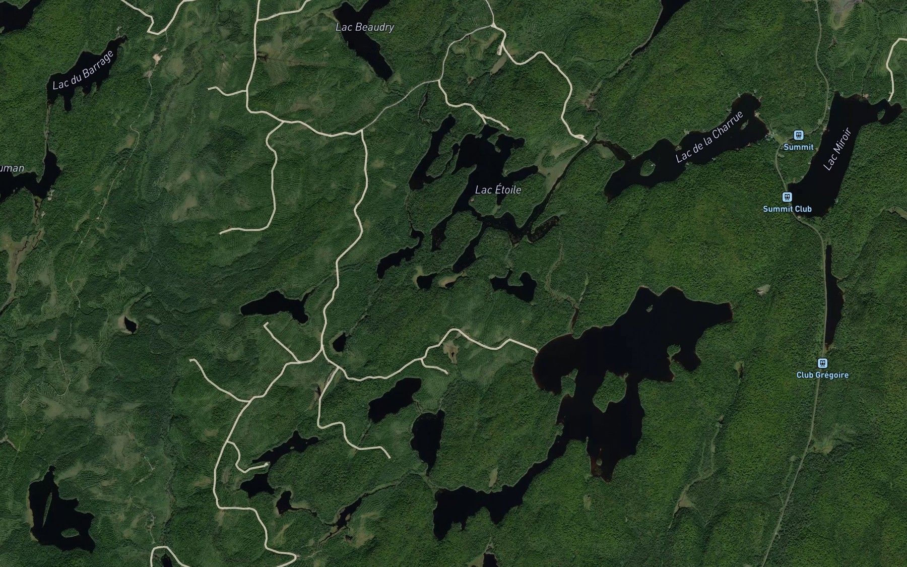 Satellite map of the Lac Travers