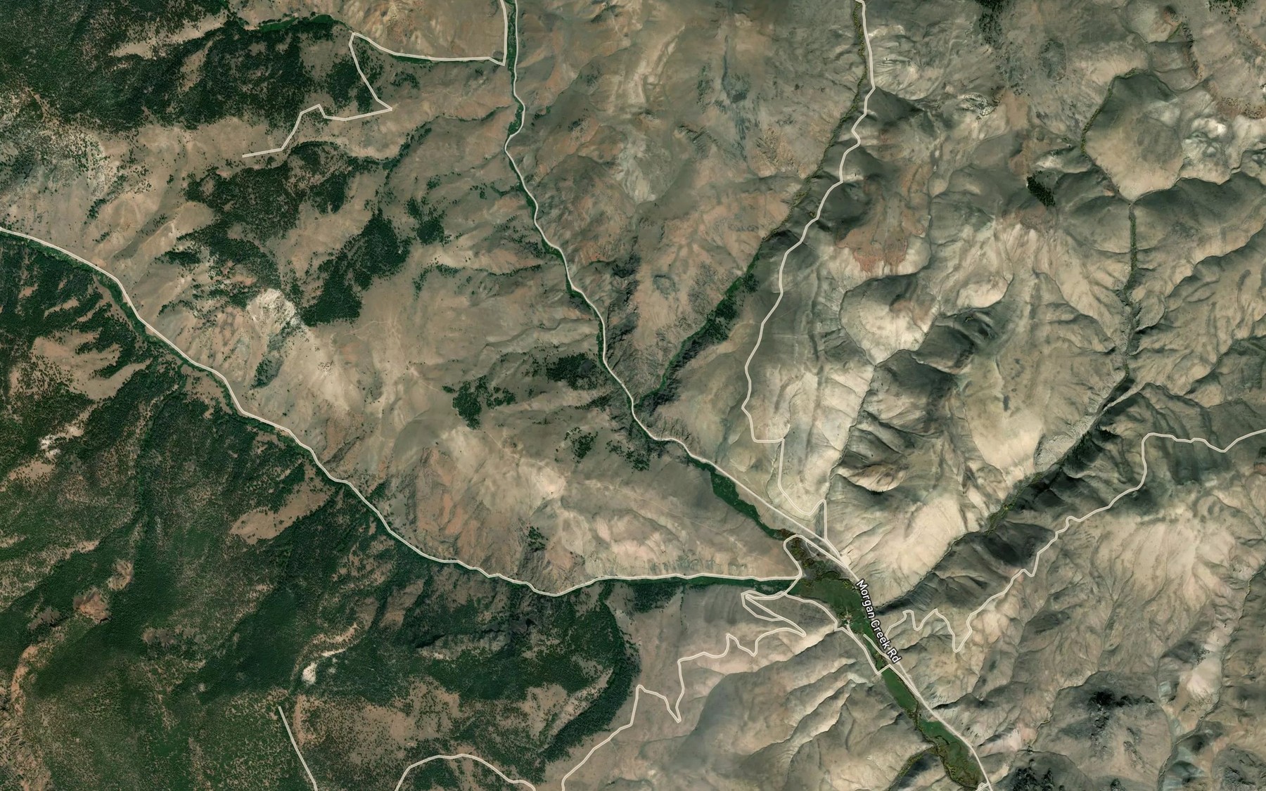 Satellite map of the Block Creek