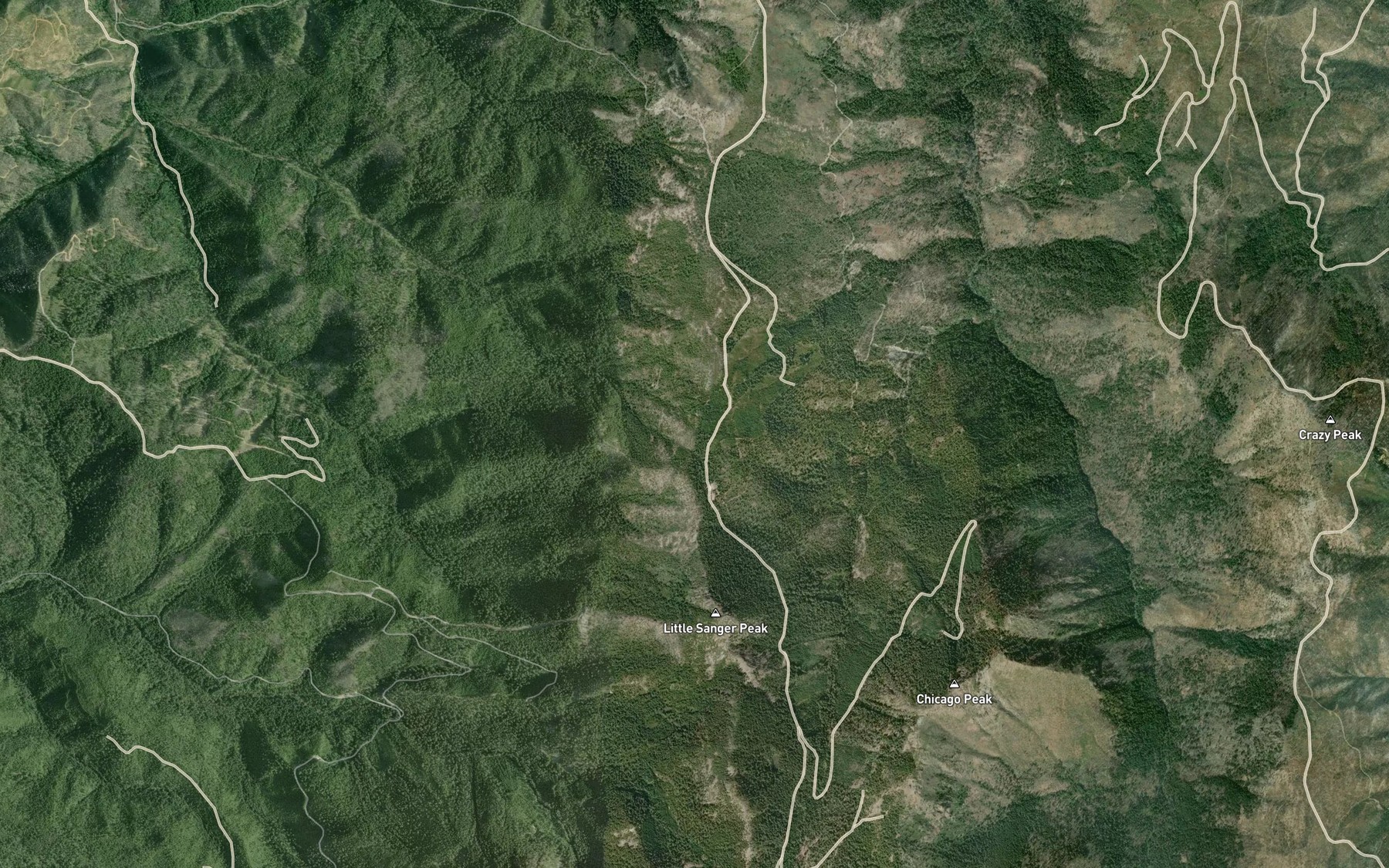 Satellite map of the Bear Wallow