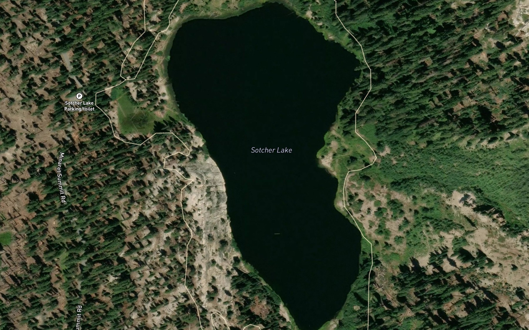 Satellite map of the Sotcher Lake