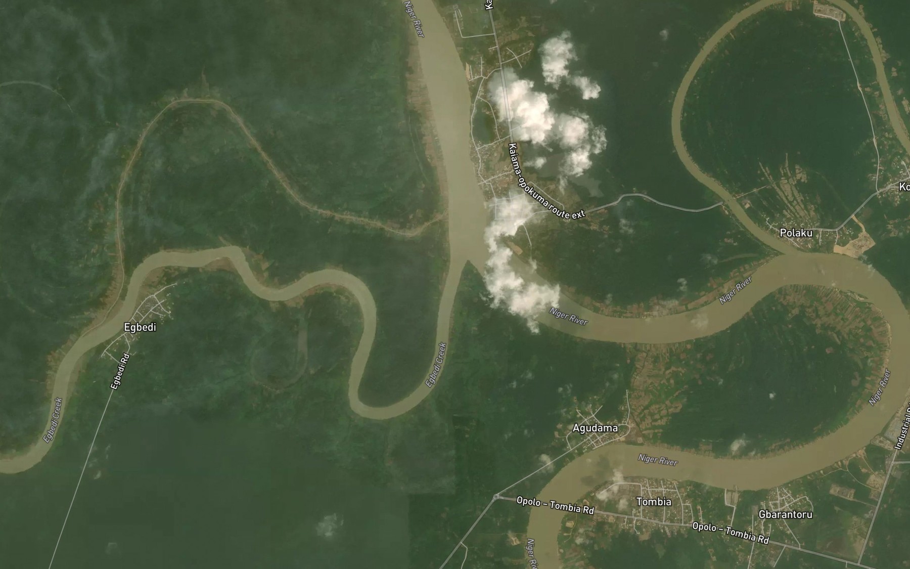 Satellite map of the Egbedi-Creek