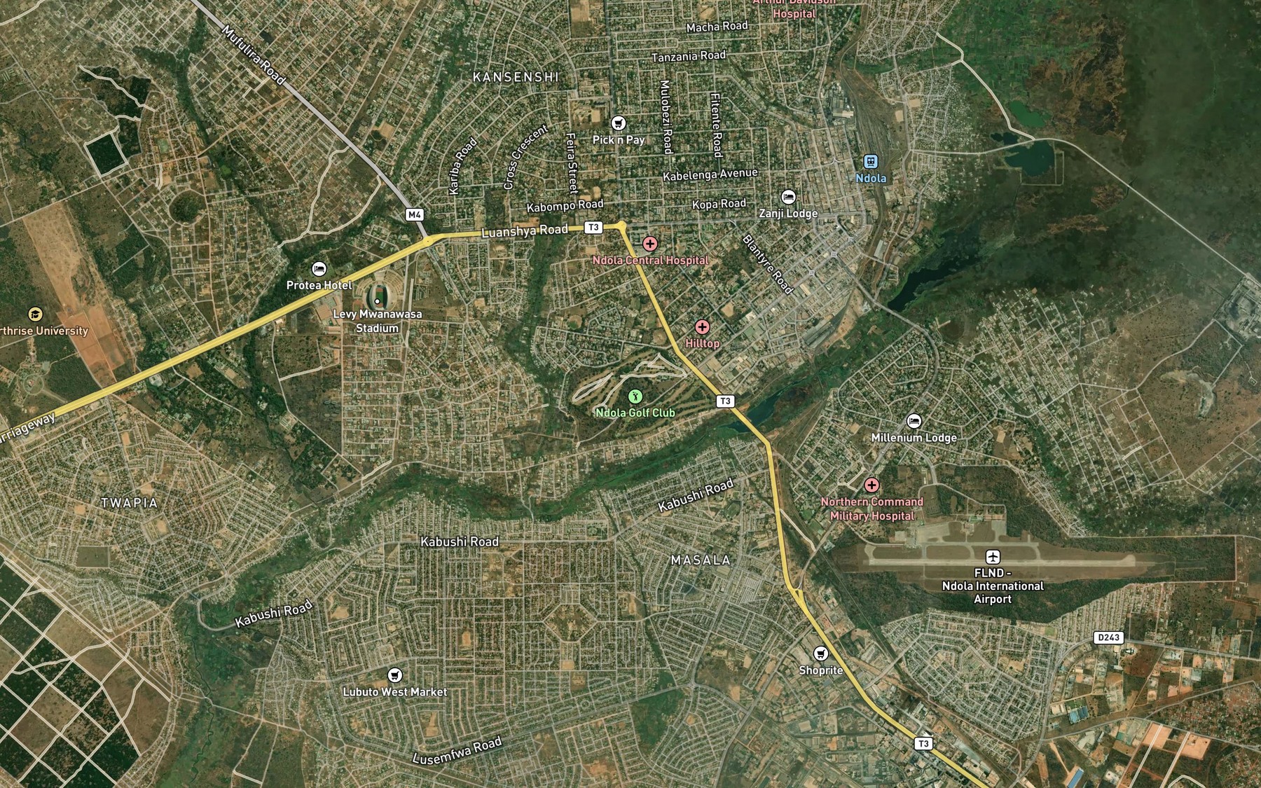 Satellite map of the Kabushi