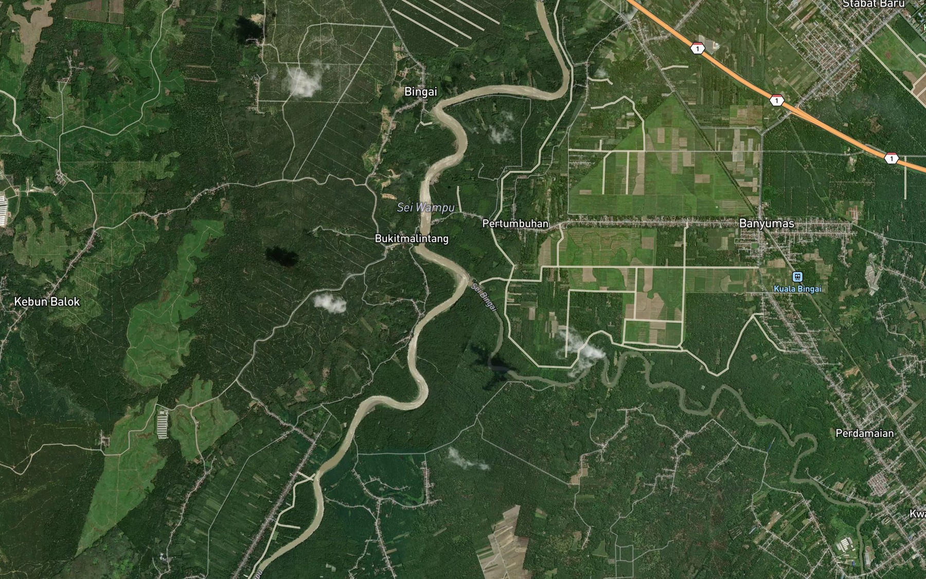 Satellite map of the Sungai Bingai