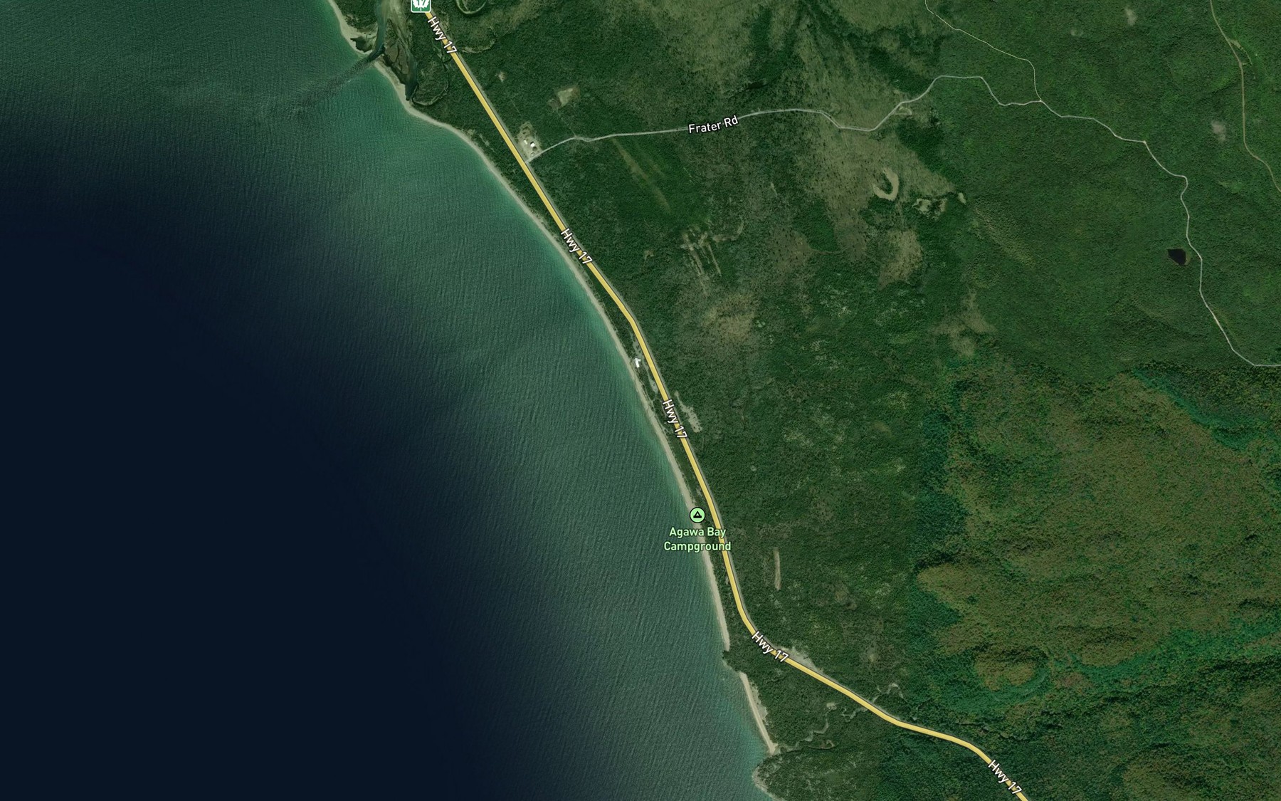 Satellite map of the Frater Creek