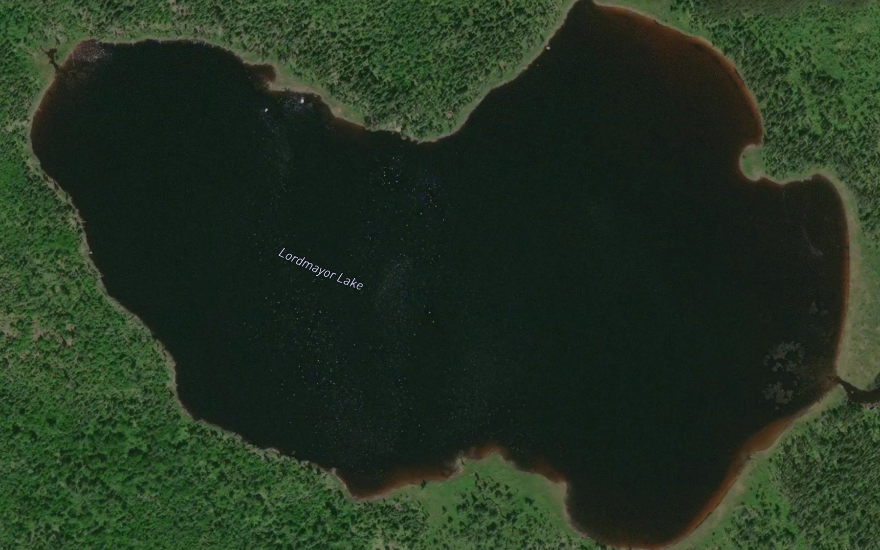 Satellite map of the Lordmayor Lake