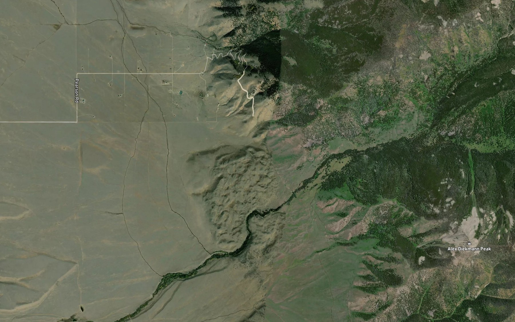 Satellite map of the Wolf Creek Ditch