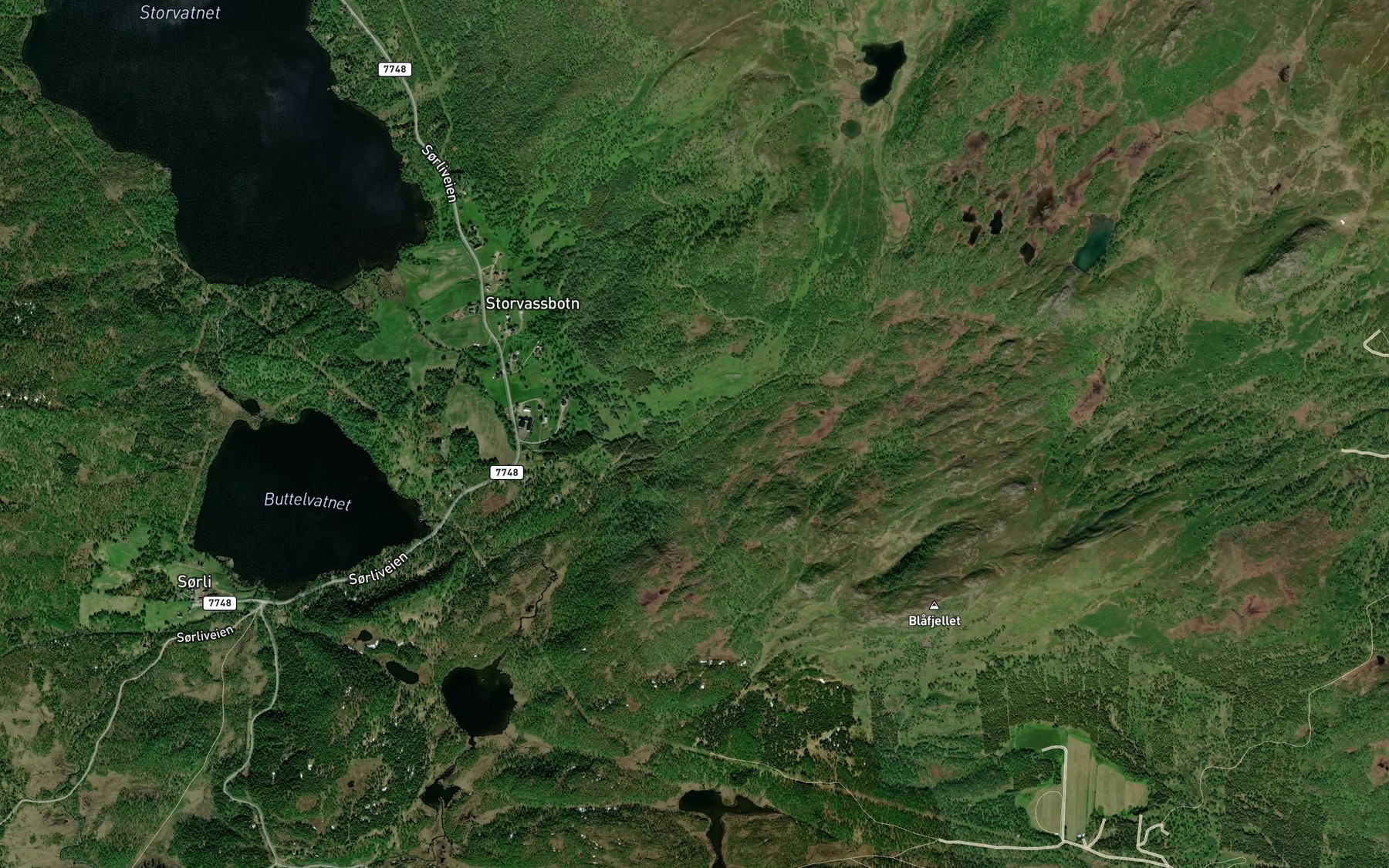 Satellite map of the Korsdalselva