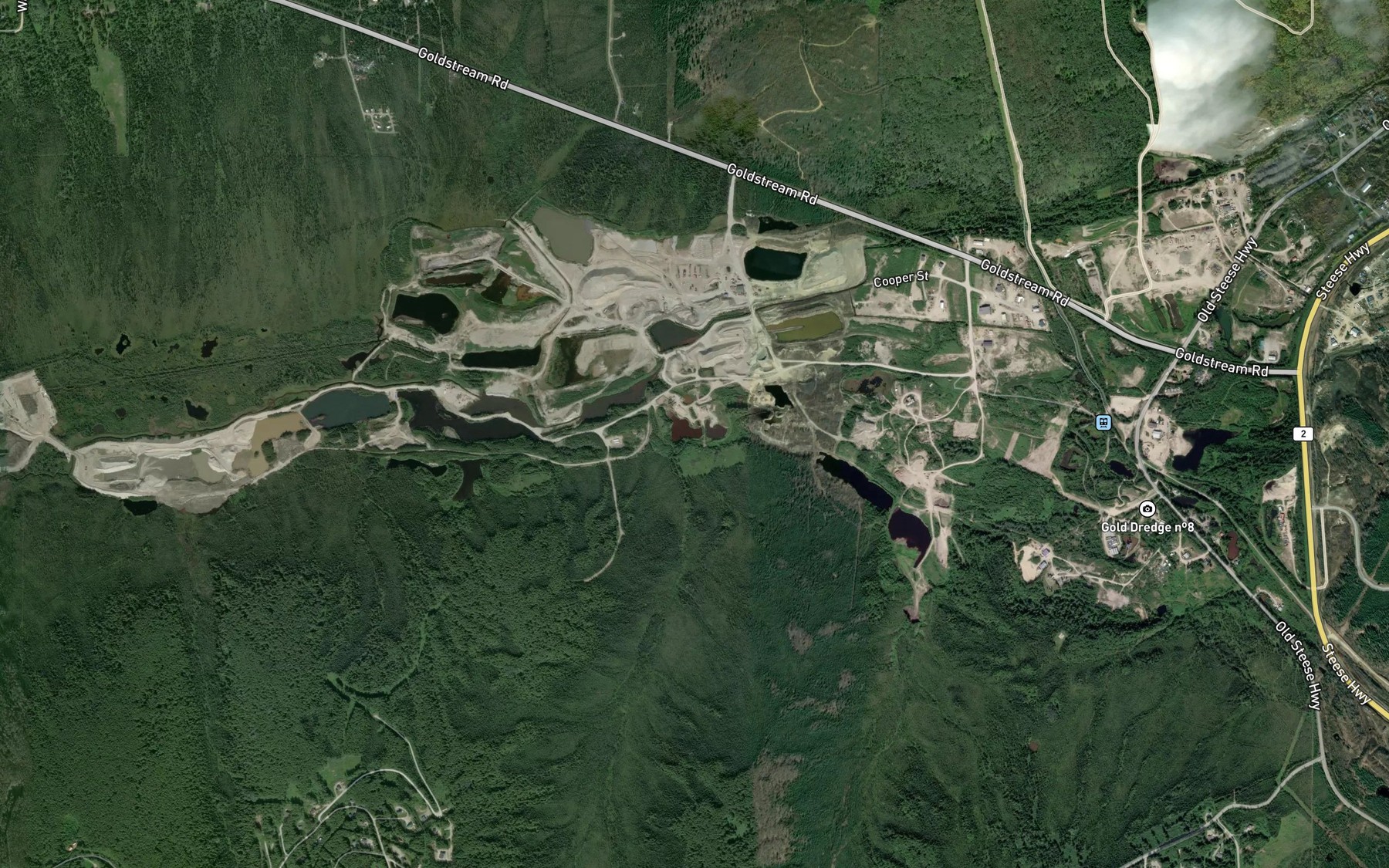 Satellite map of the Little Queenie Creek