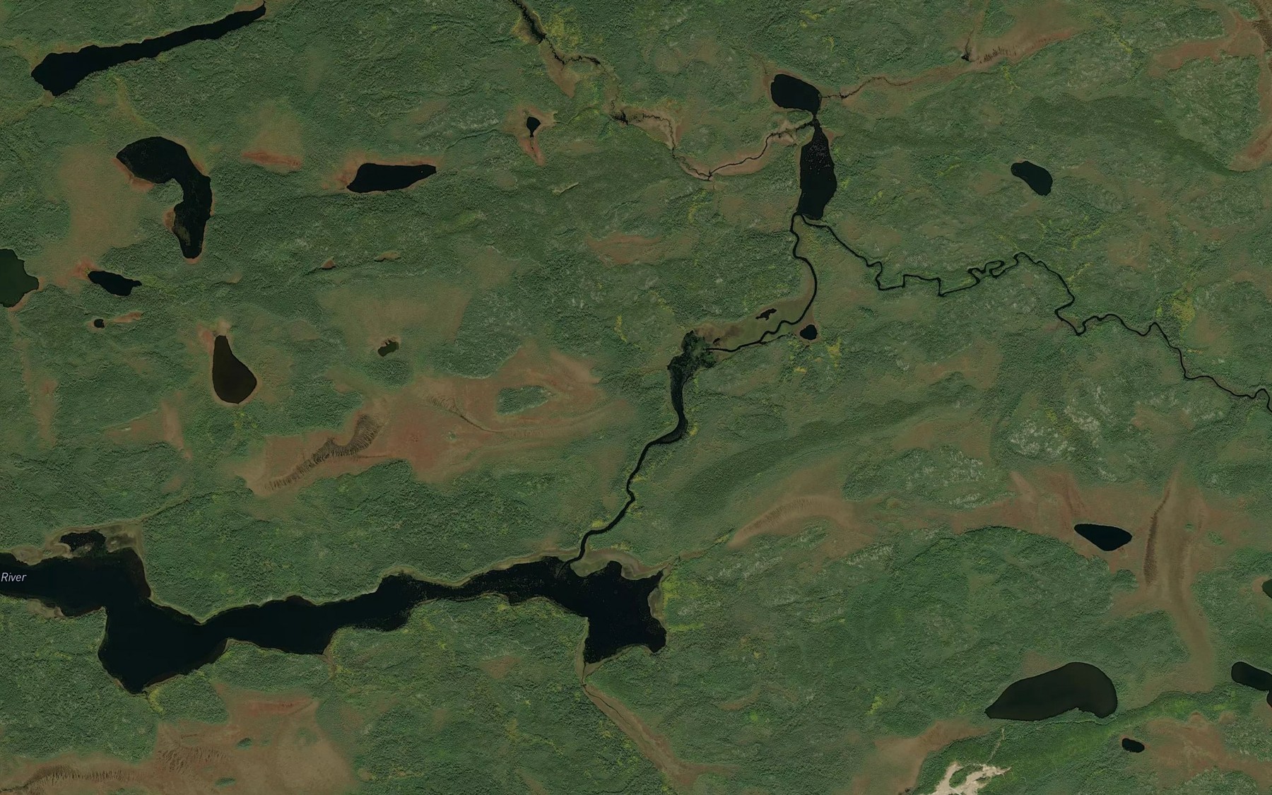 Satellite map of the Little Cat River