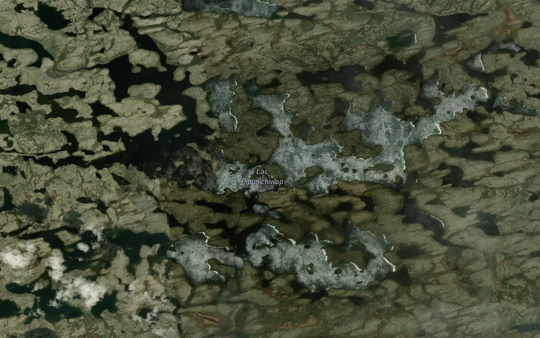Satellite map of the Lac Pipunichiwap