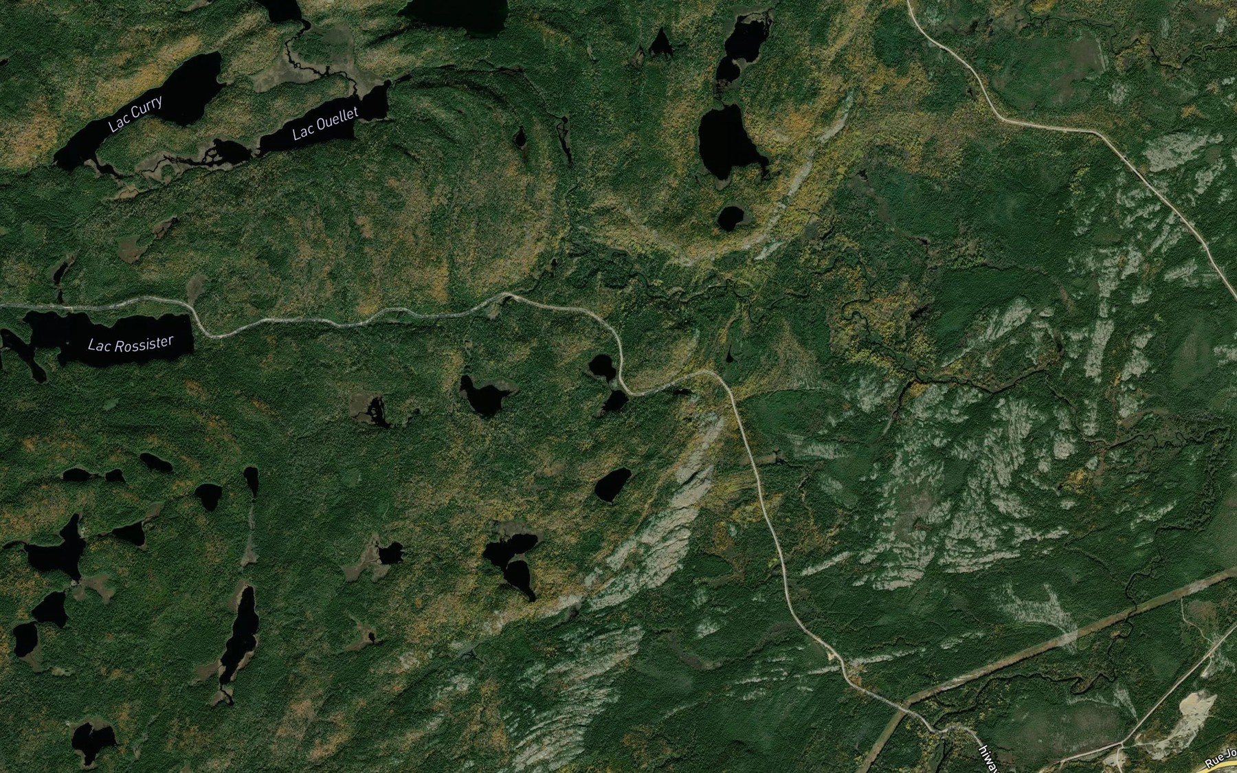 Satellite map of the Lacs Jumeaux
