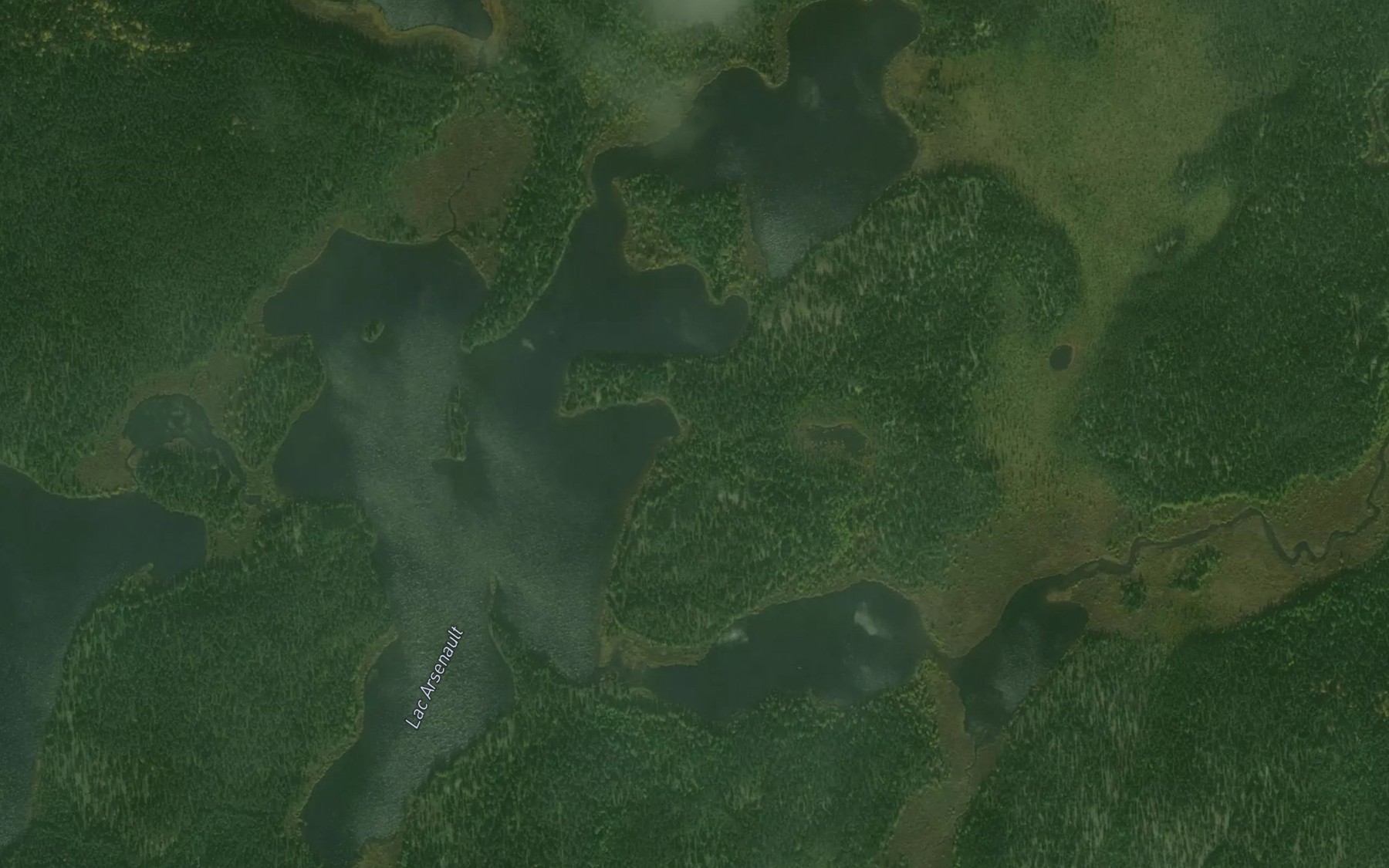 Satellite map of the Lac Arsenault