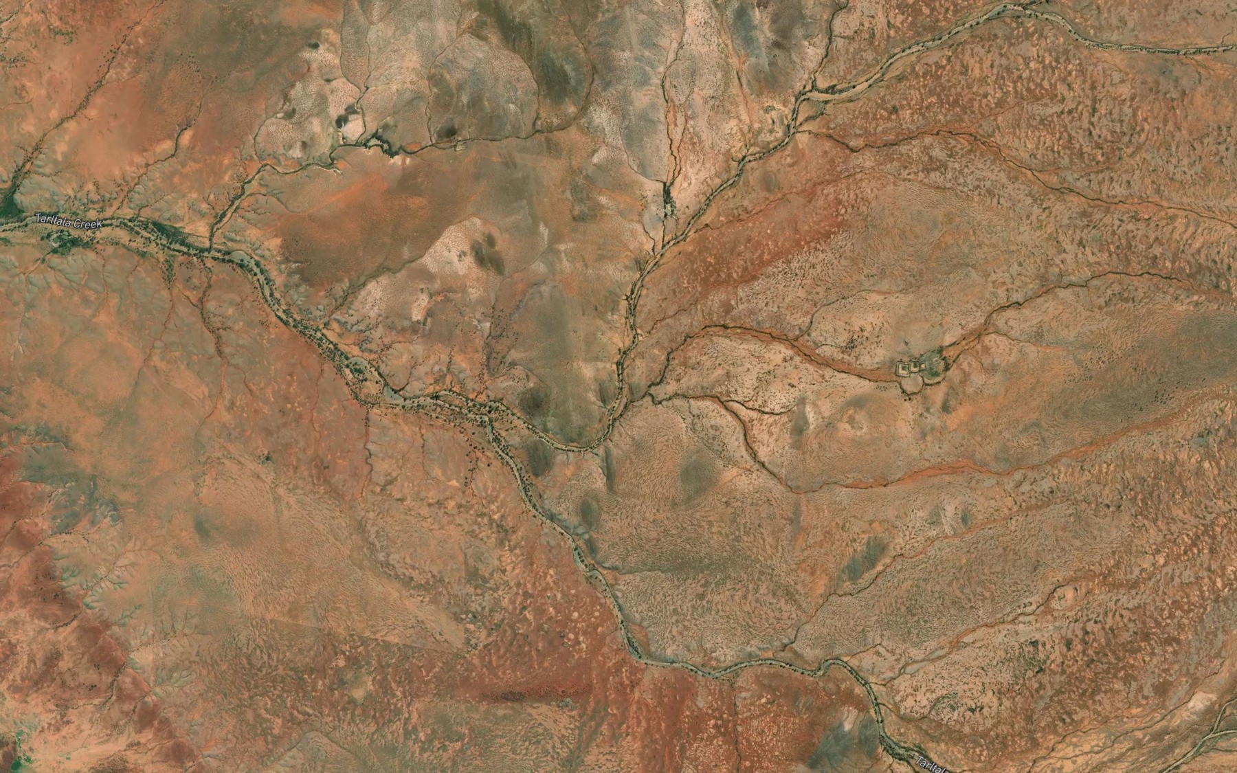 Satellite map of the Alberta Creek