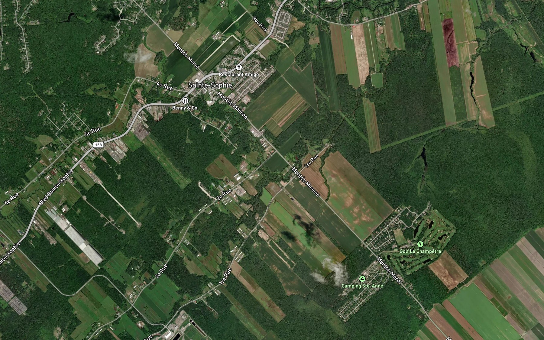 Satellite map of the Ruisseau aux Castors