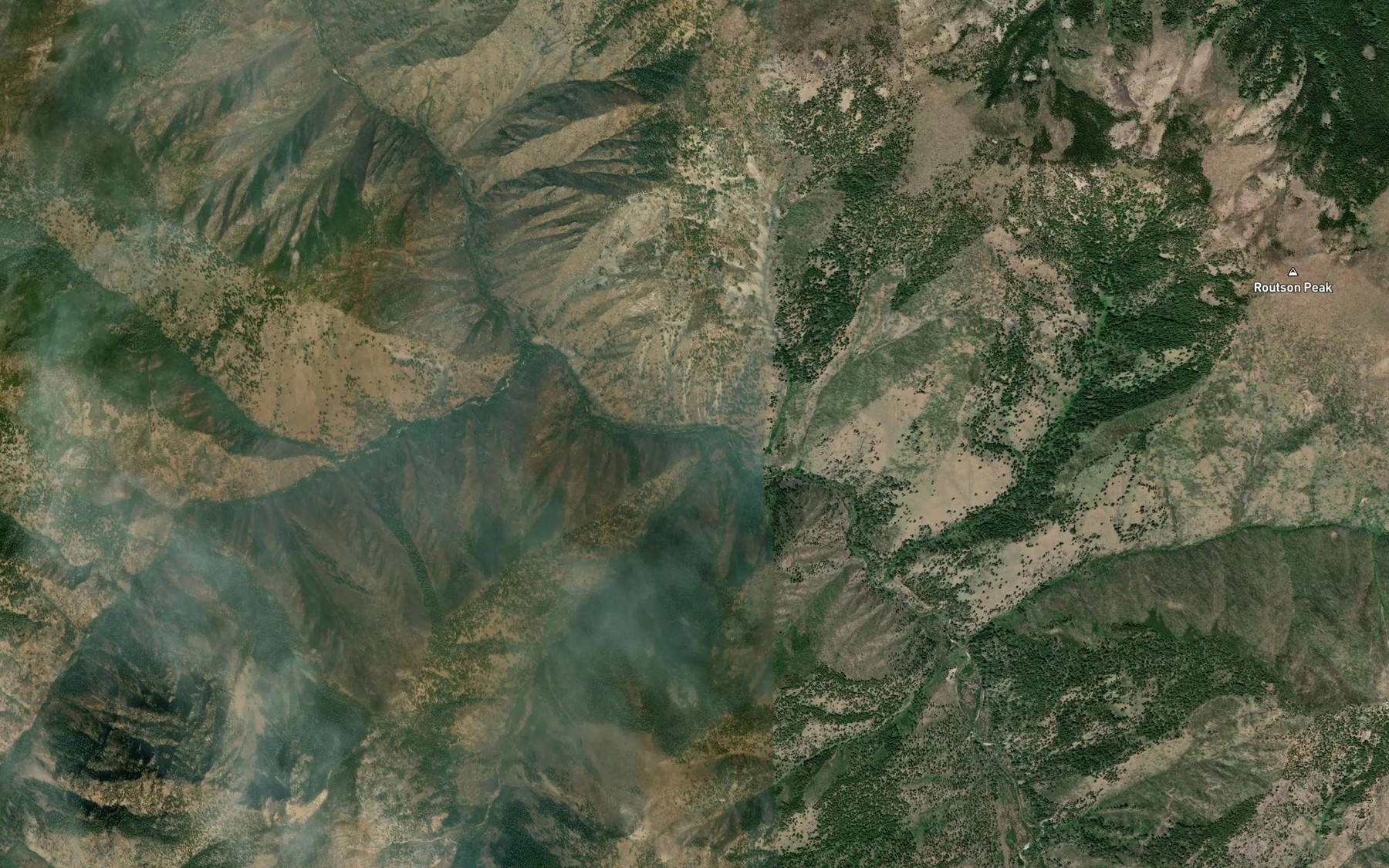 Satellite map of the Dame Creek