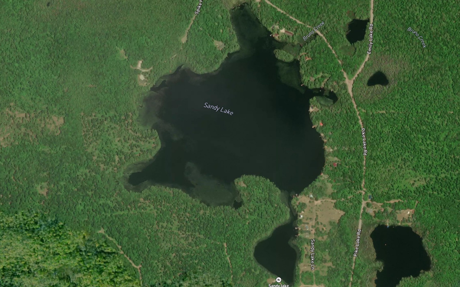 Satellite map of the Sandy Lake