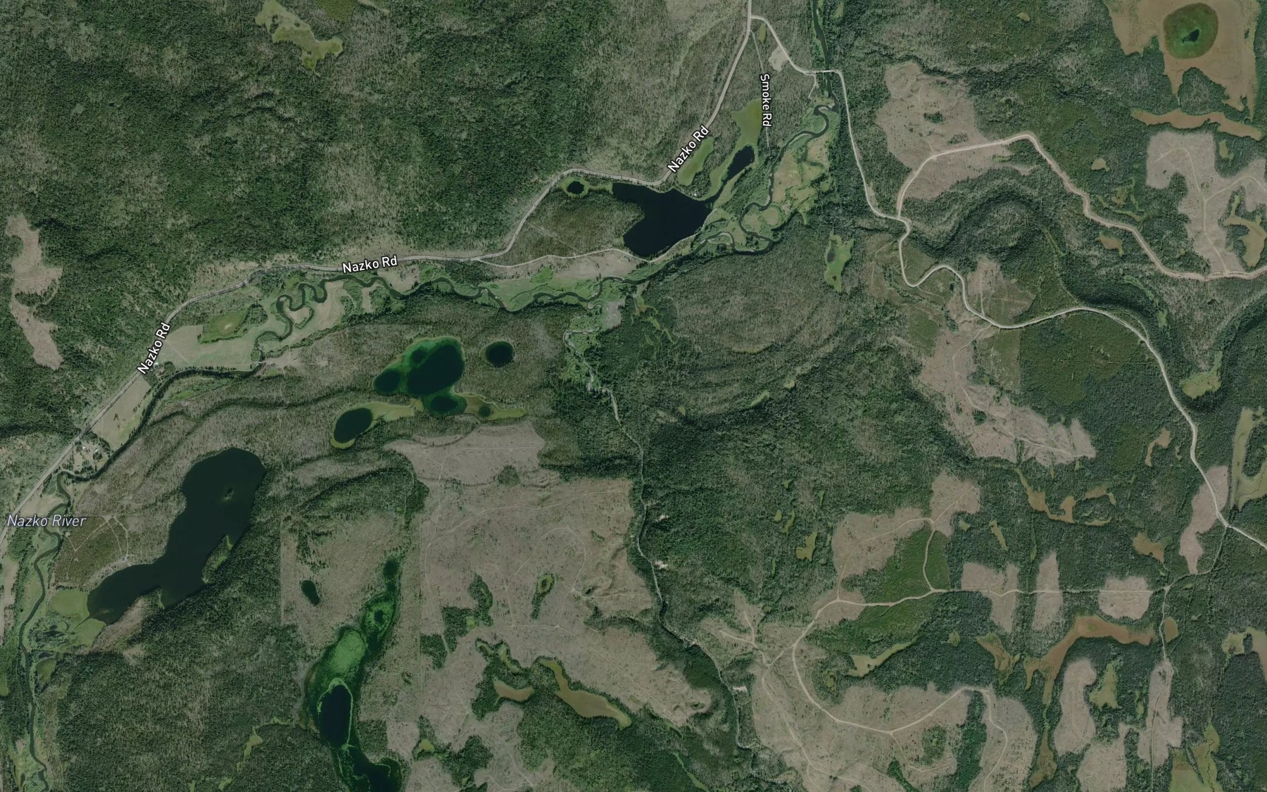 Satellite map of the Snaking River