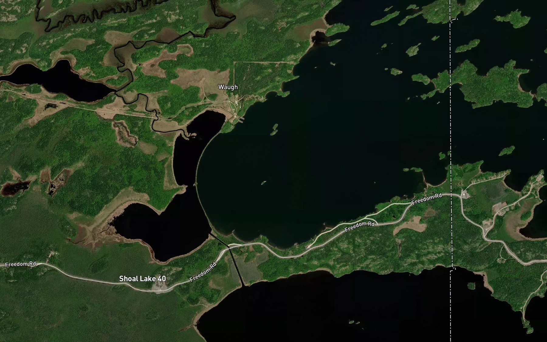 Satellite map of the Shoal Lake