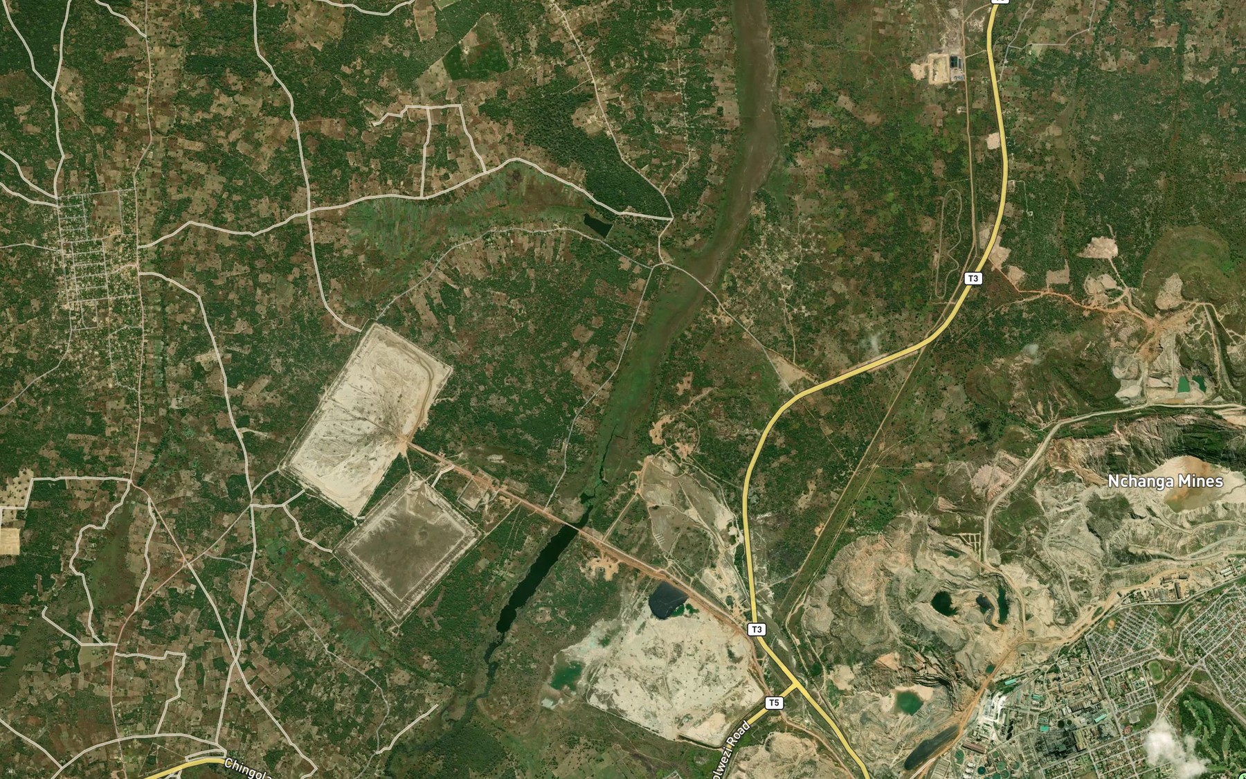 Satellite map of the Chingola