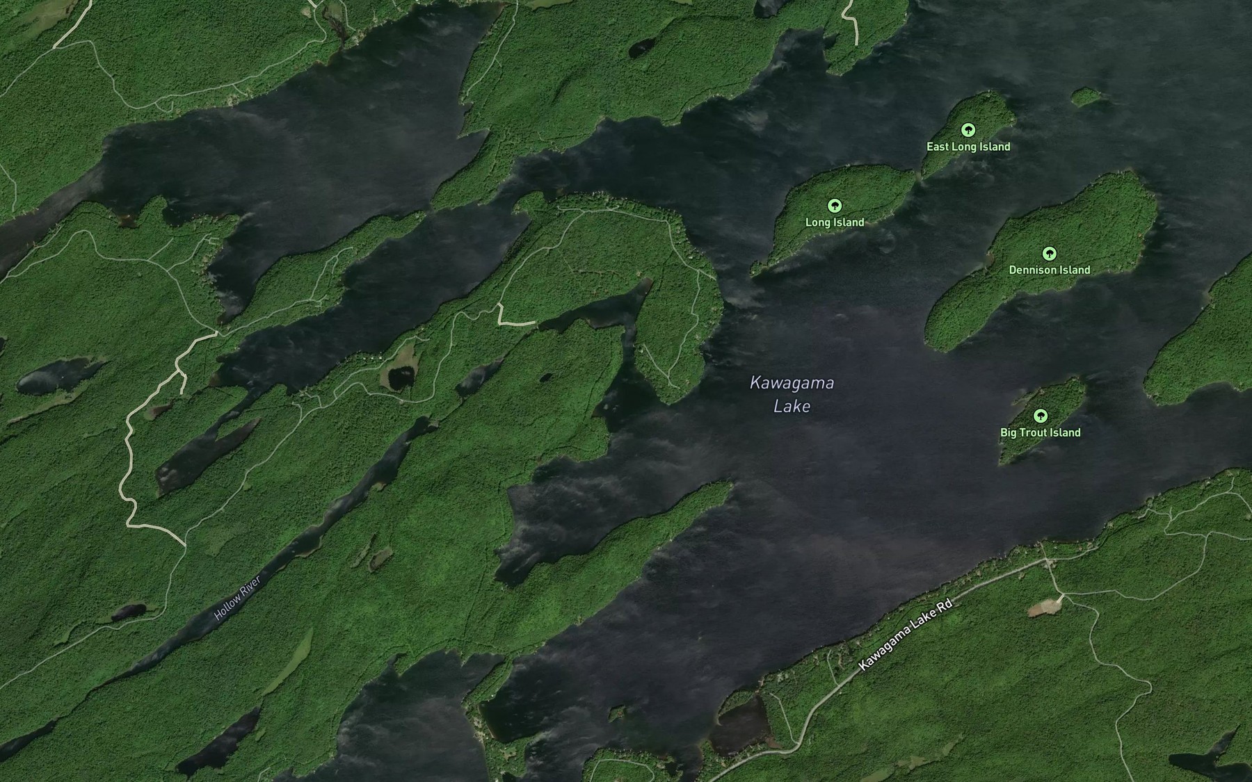 Satellite map of the River Bay