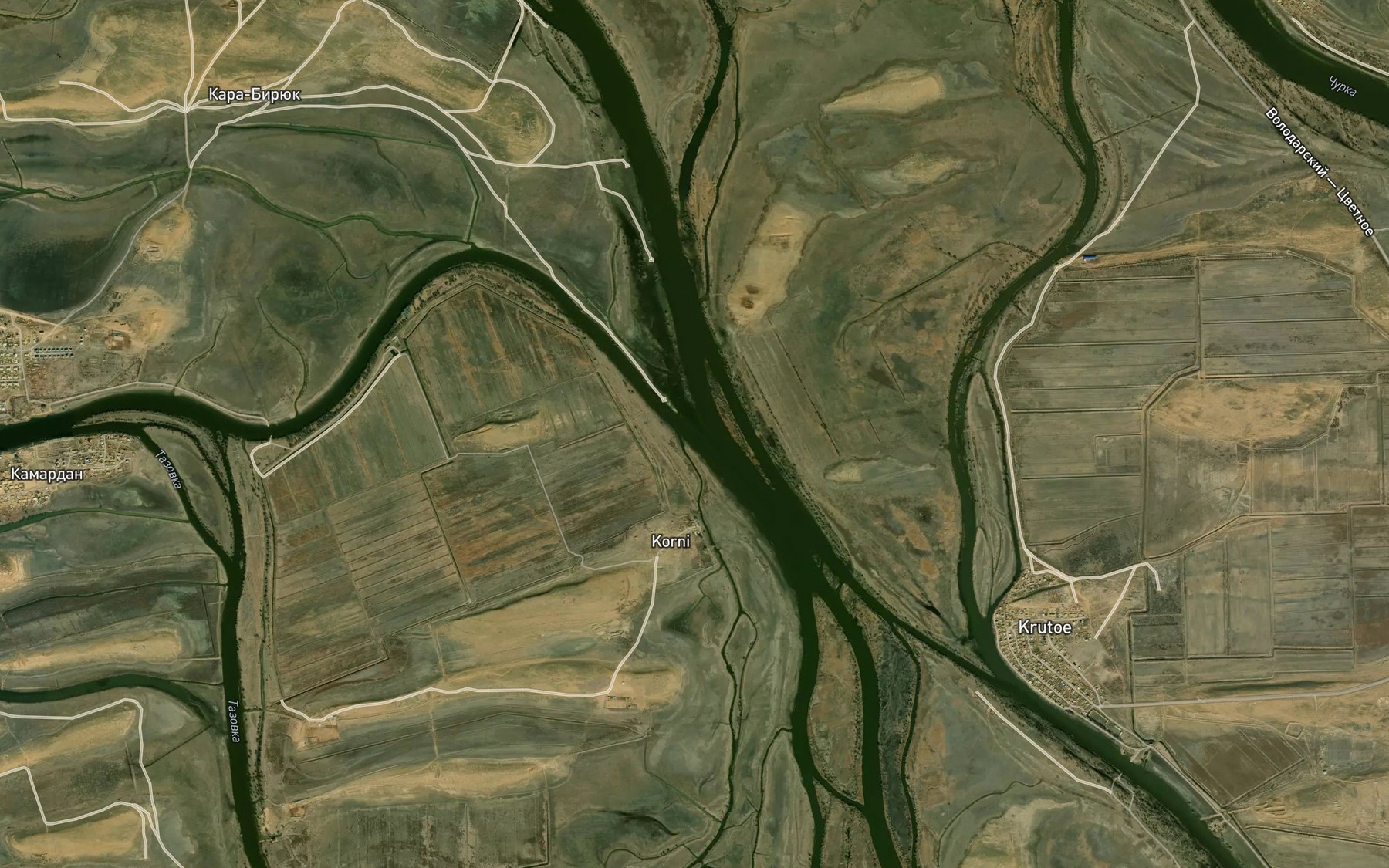 Satellite map of the Kazgan