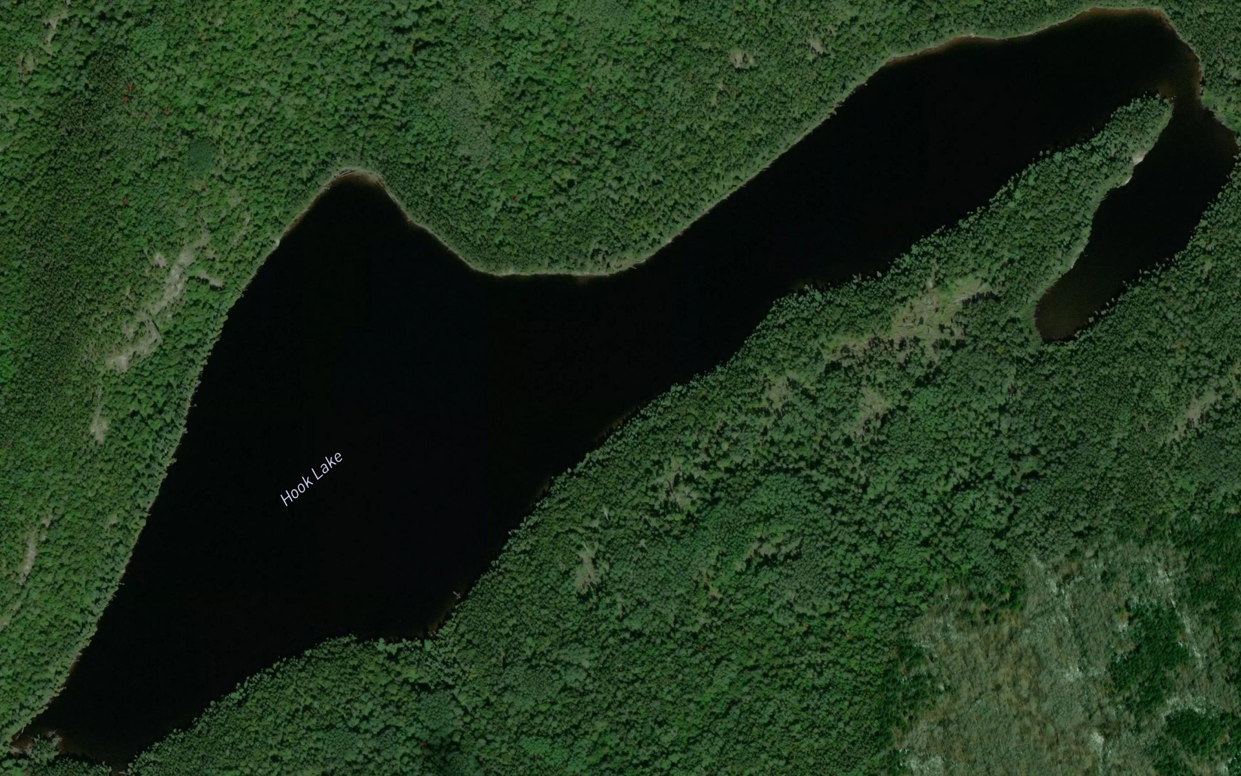 Satellite map of the Hook Lake