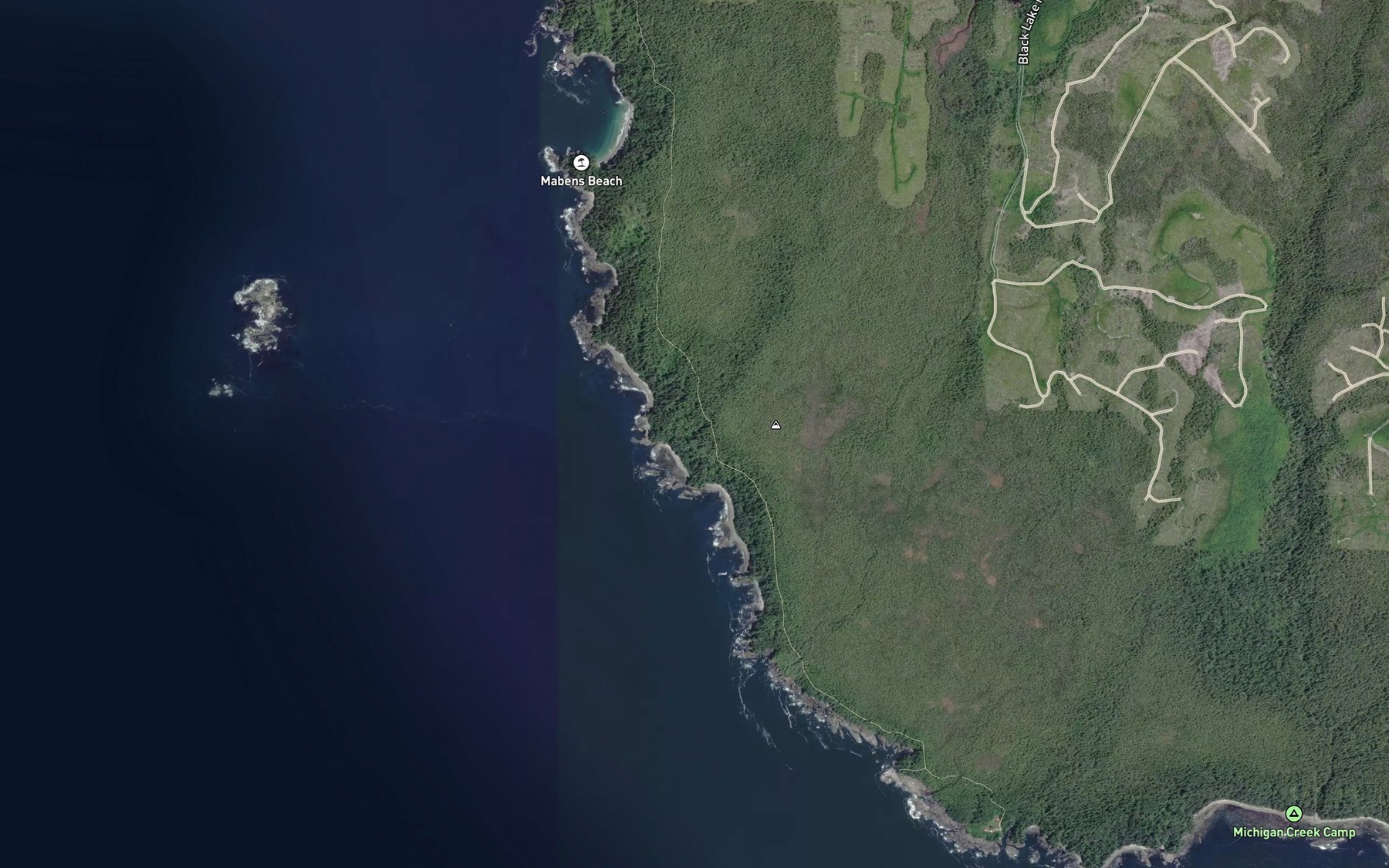 Satellite map of the Hegstrom Creek