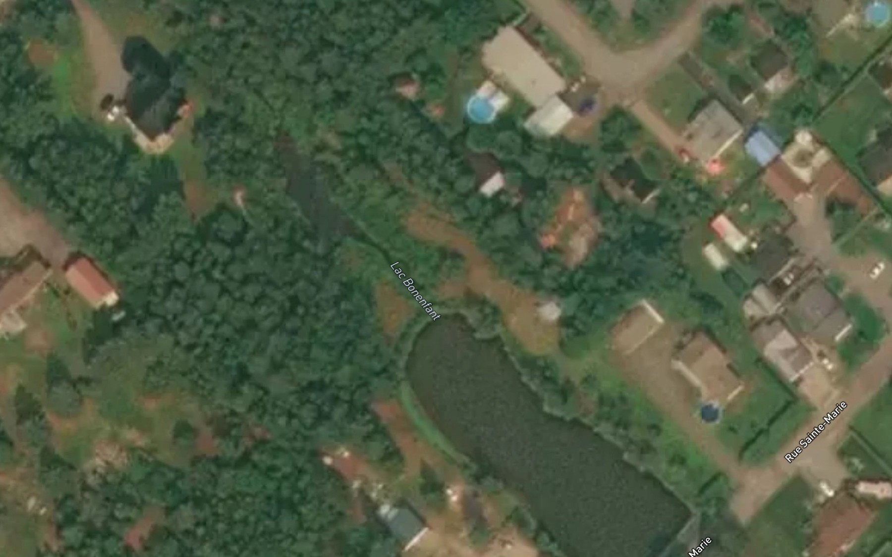 Satellite map of the Lac Bonenfant