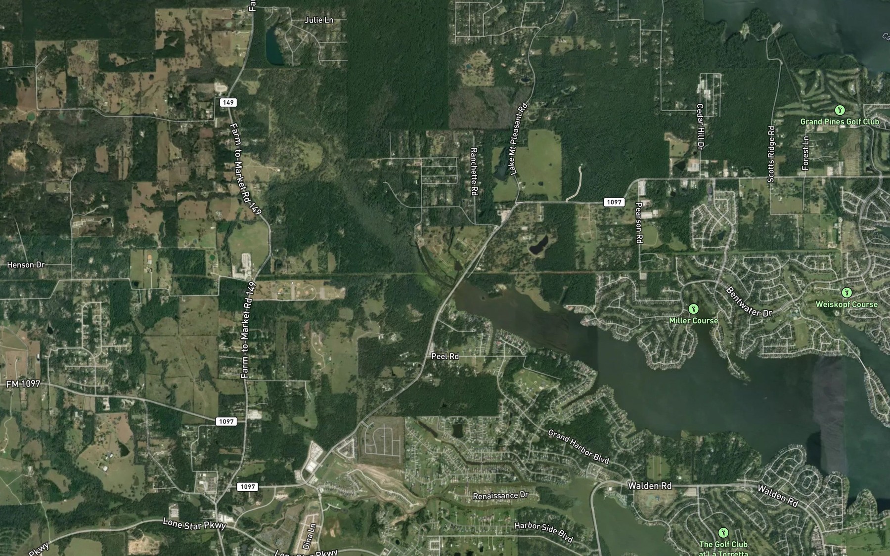 Satellite map of the Little Lake Creek