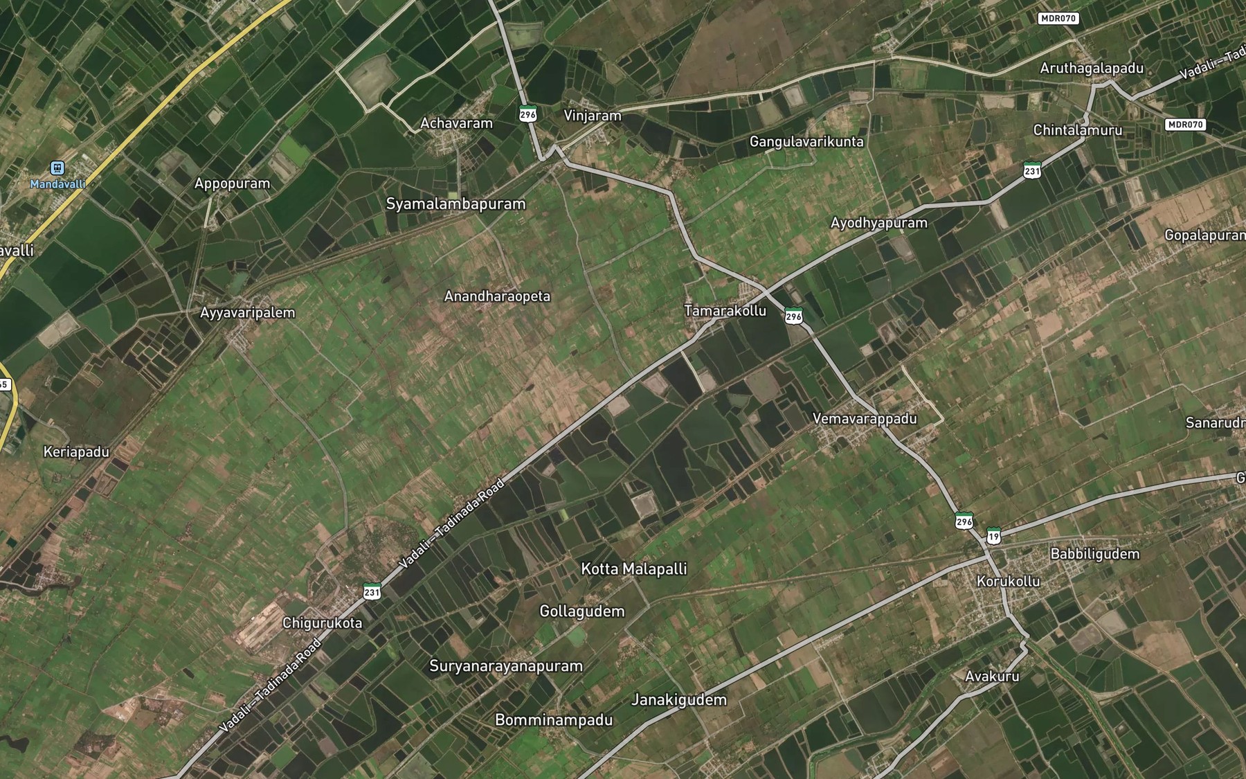Satellite map of the Pedda Kommileru Northside Channel