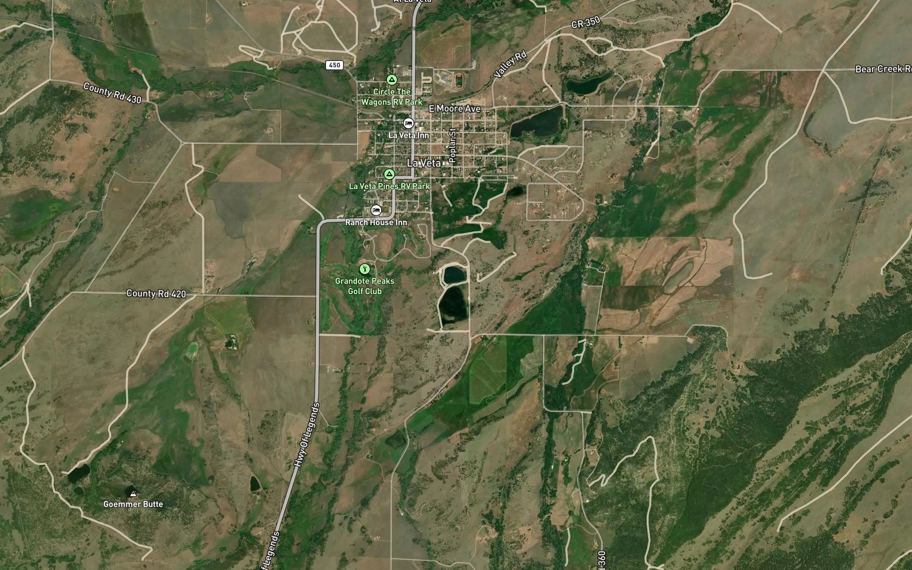 Satellite map of the La Veta Lake North Reservoir