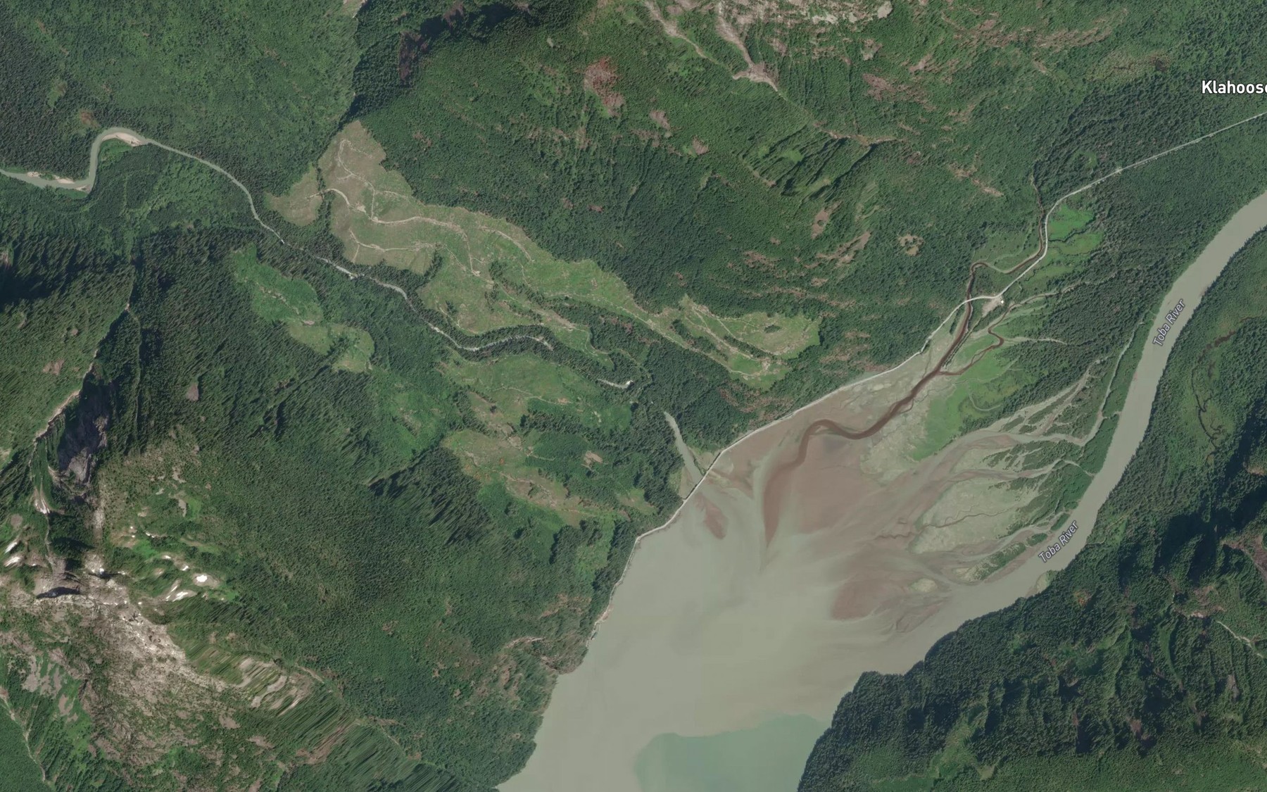 Satellite map of the Tahumming River
