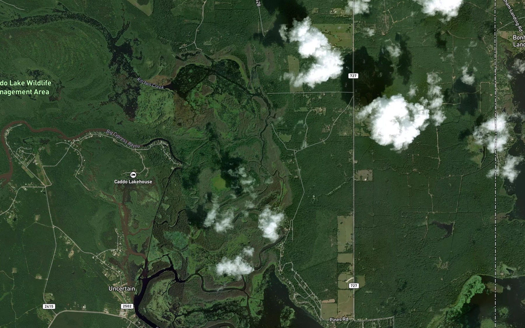 Satellite map of the Kitchen Creek