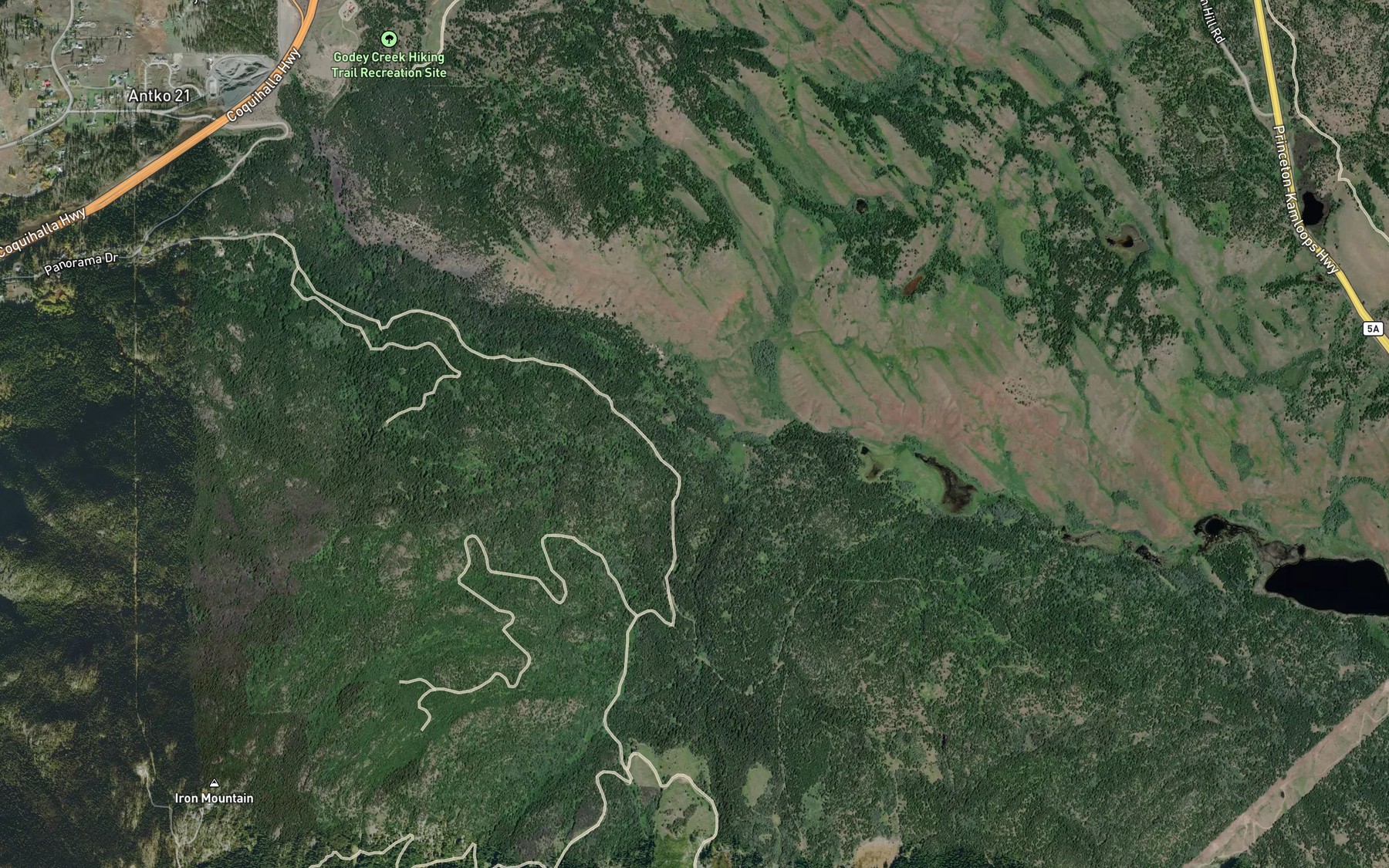 Satellite map of the Pye Creek