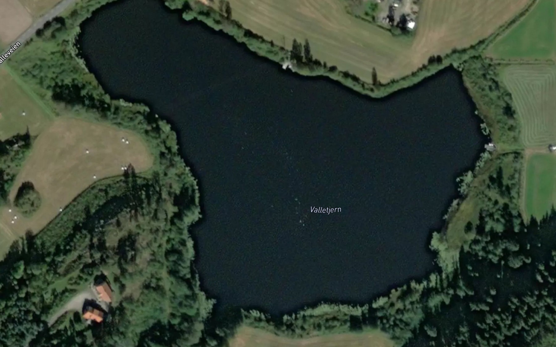 Satellite map of the Valletjern