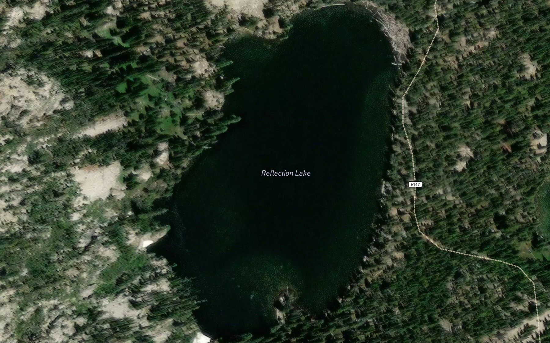 Satellite map of the Reflection Lake
