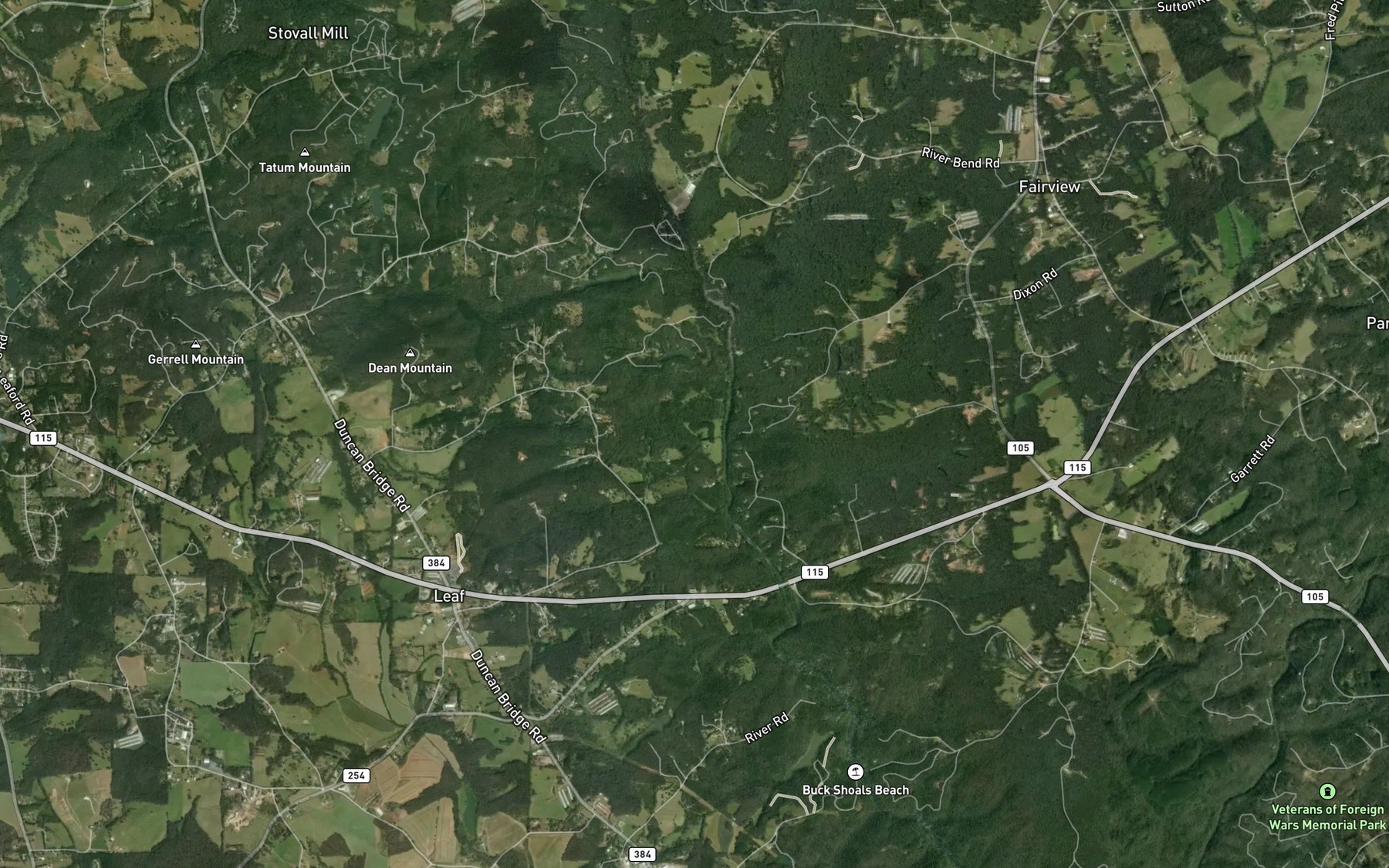Satellite map of the Frank Lake