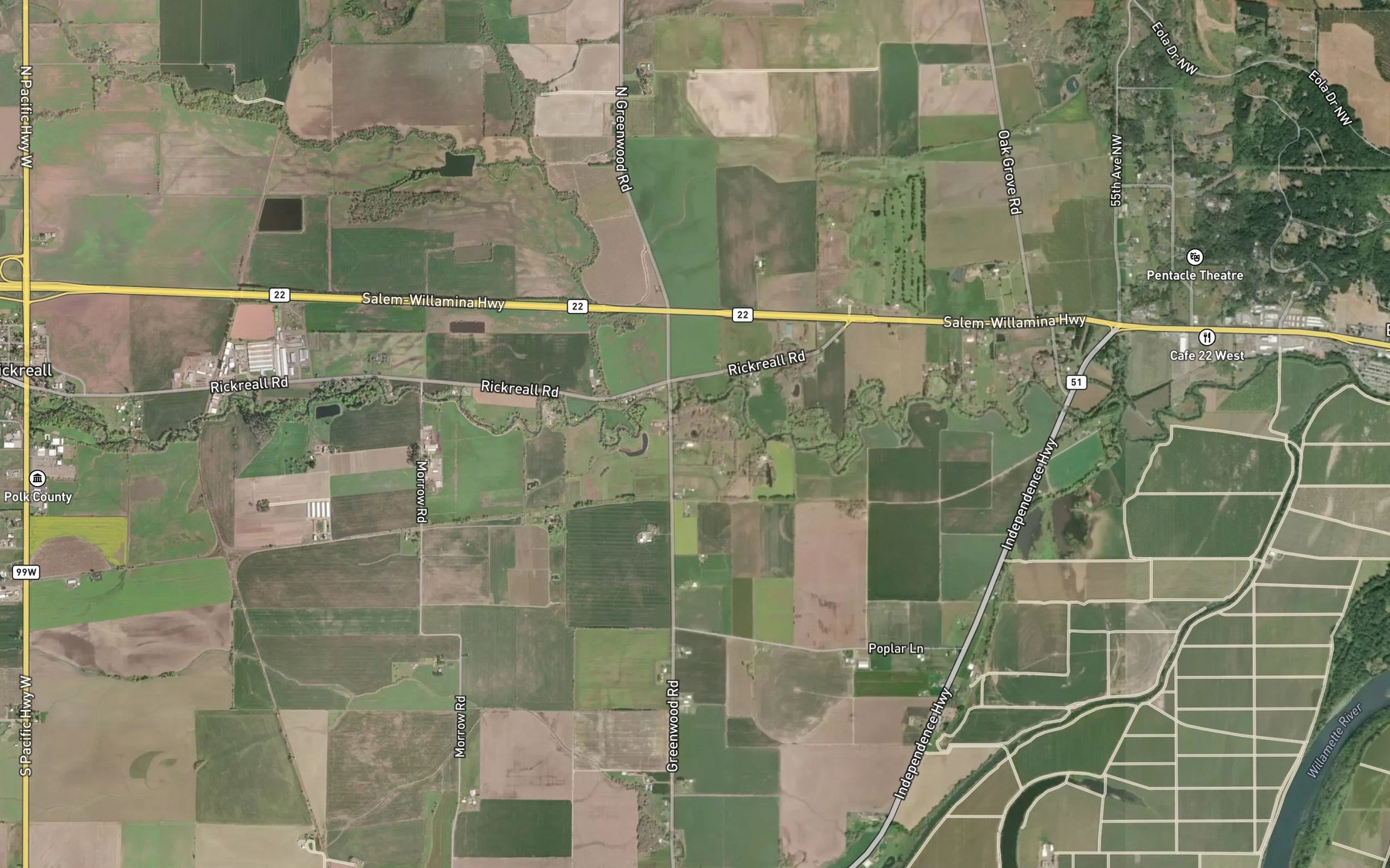 Satellite map of the Beyers Pond