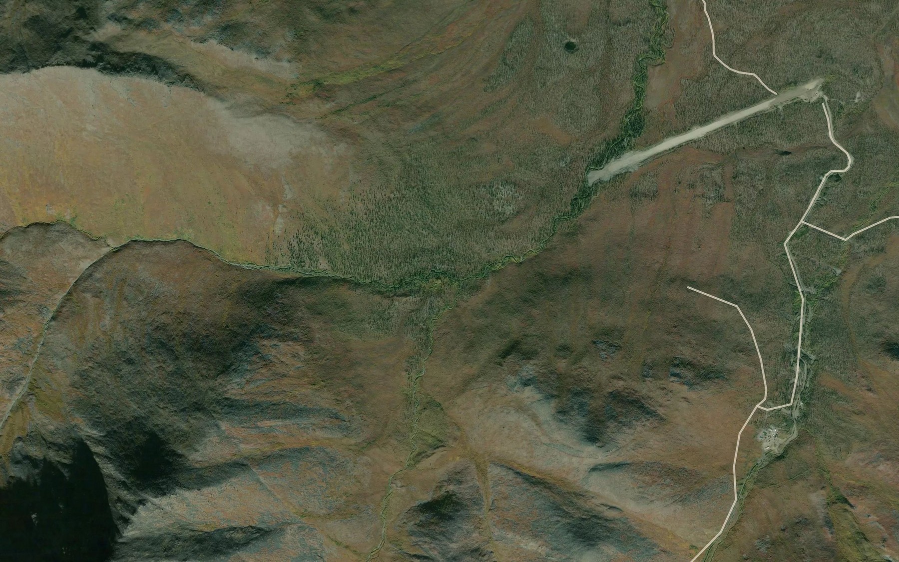 Satellite map of the McNett Fork