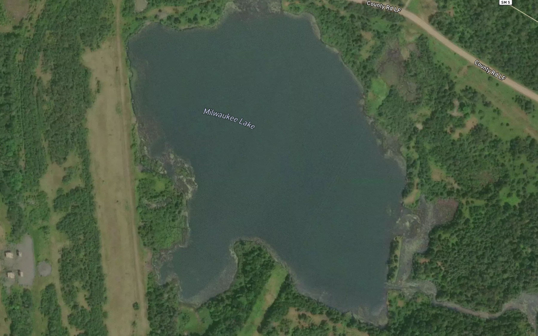Satellite map of the Milwaukee Lake