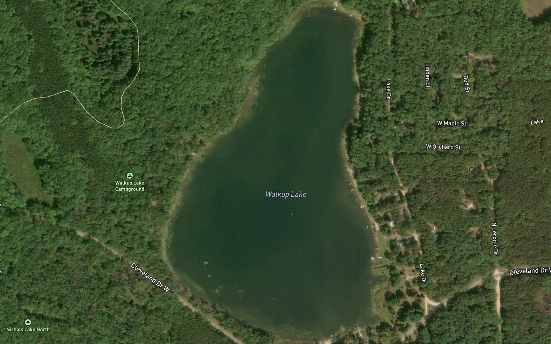 Satellite map of the Walkup Lake