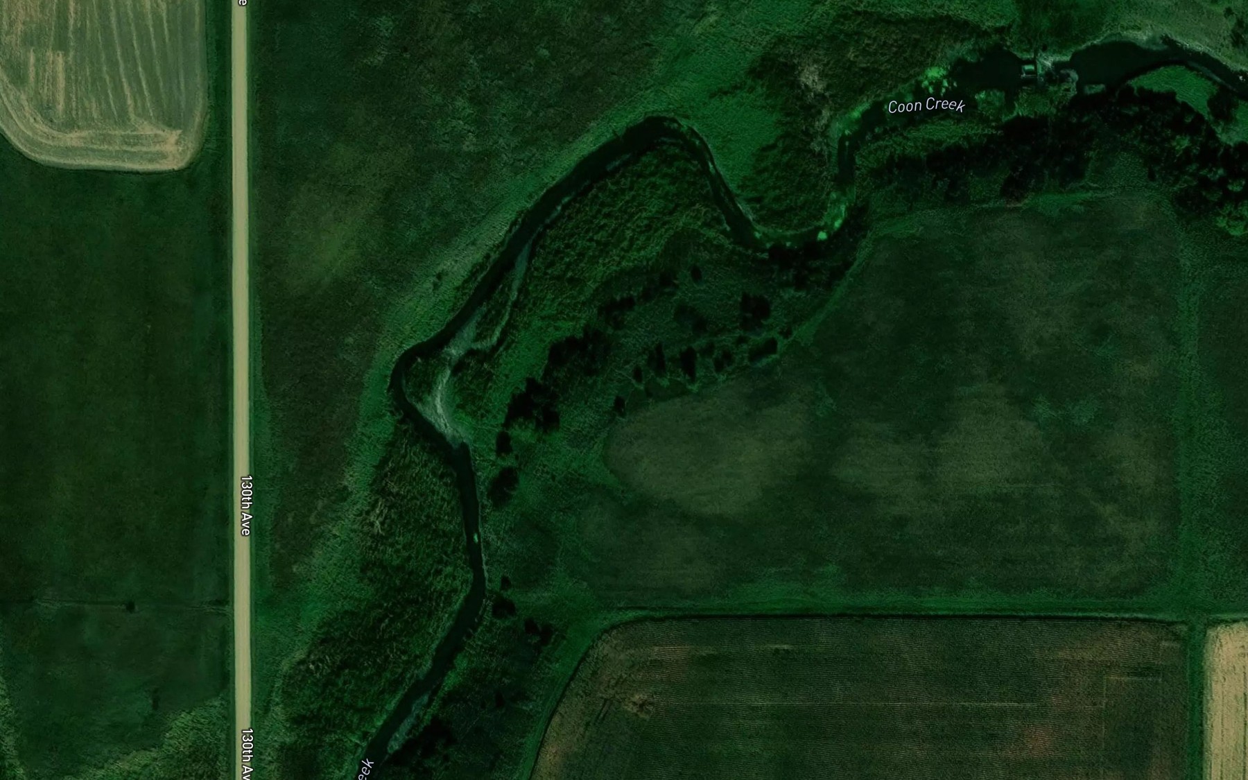 Satellite map of the Coon Creek