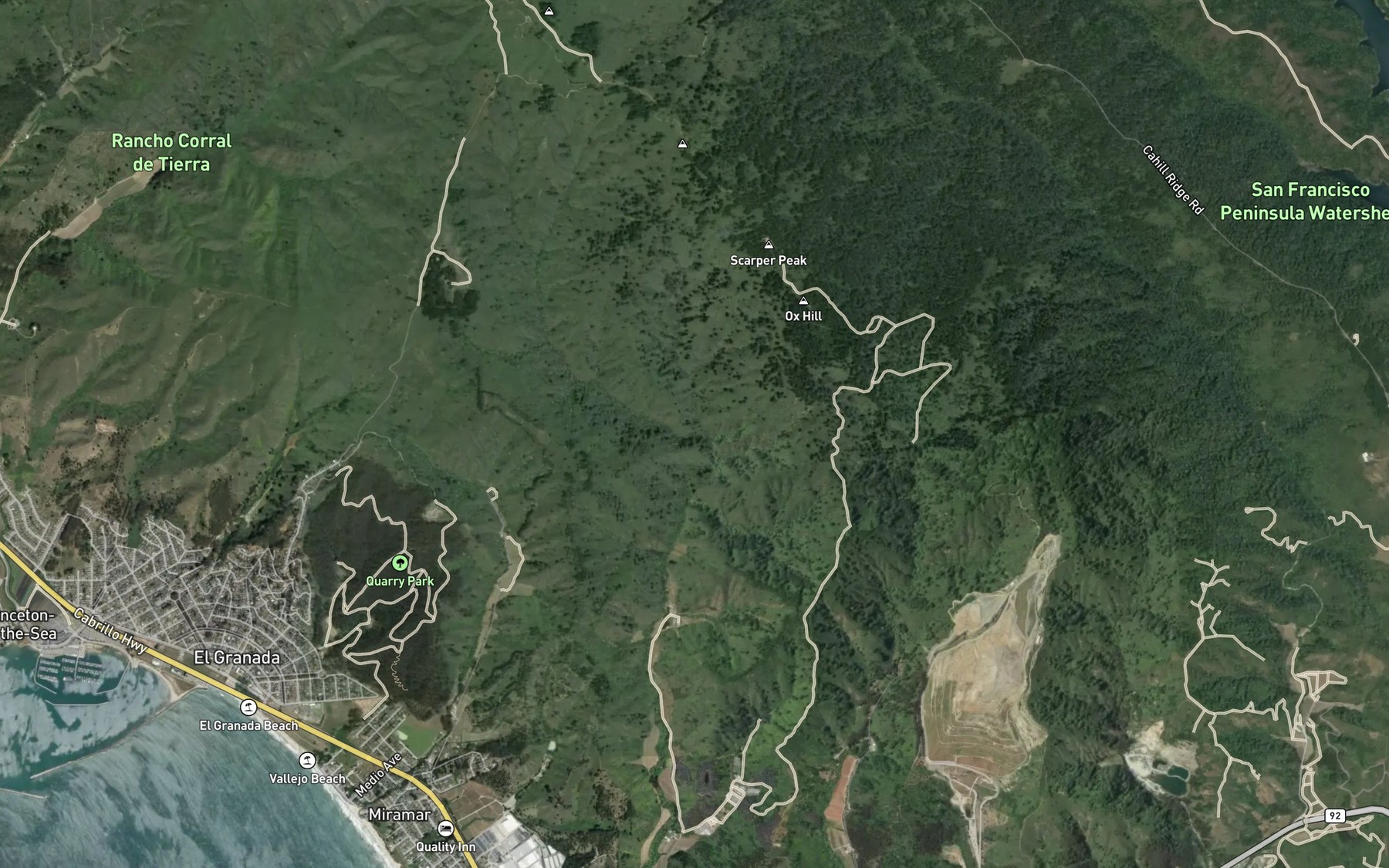 Satellite map of the Locks Creek