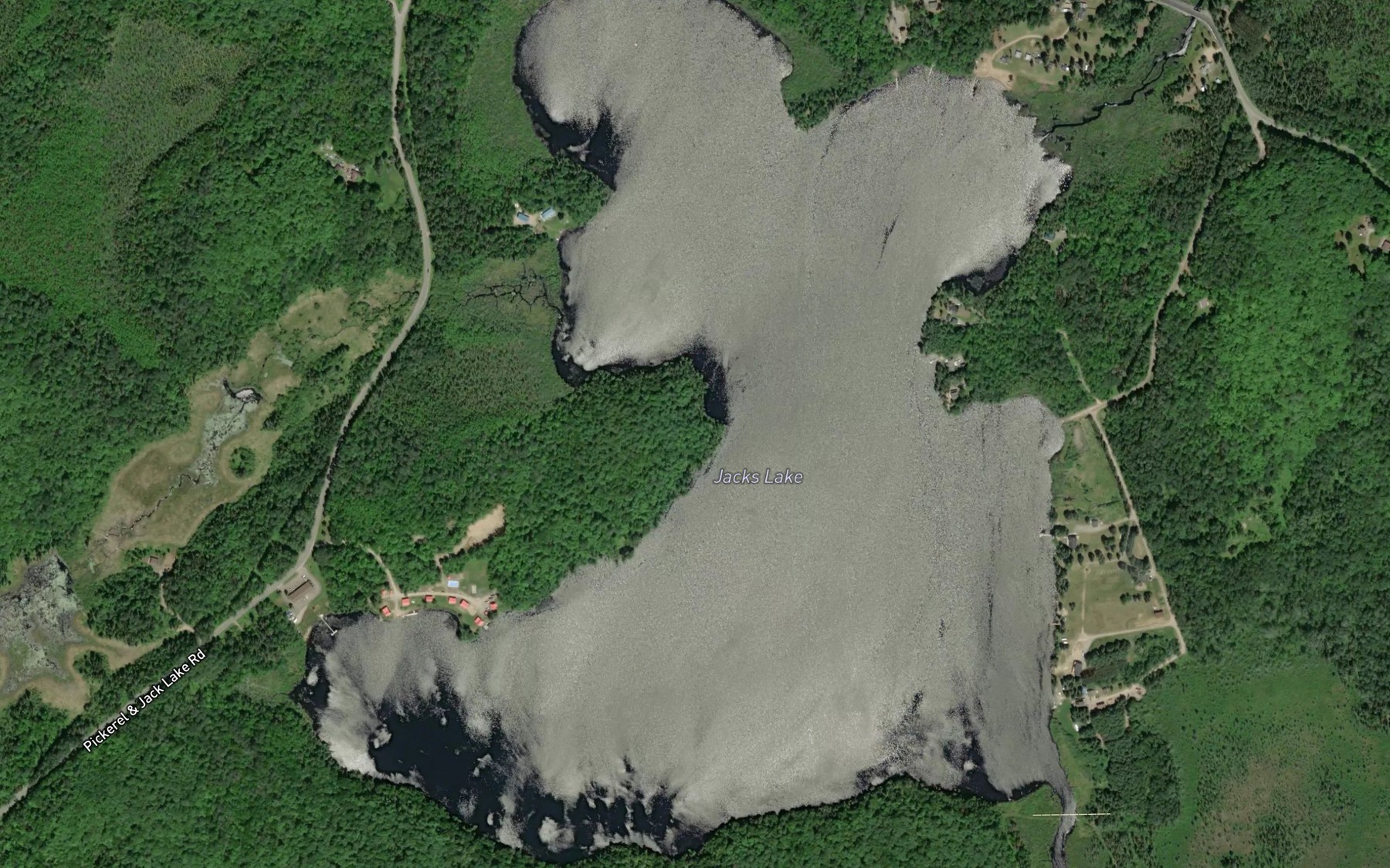 Satellite map of the Jacks Lake
