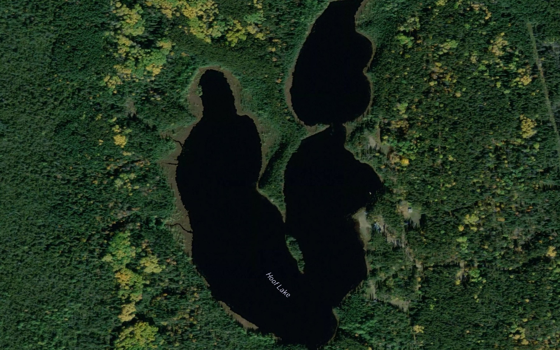 Satellite map of the Hoof Lake