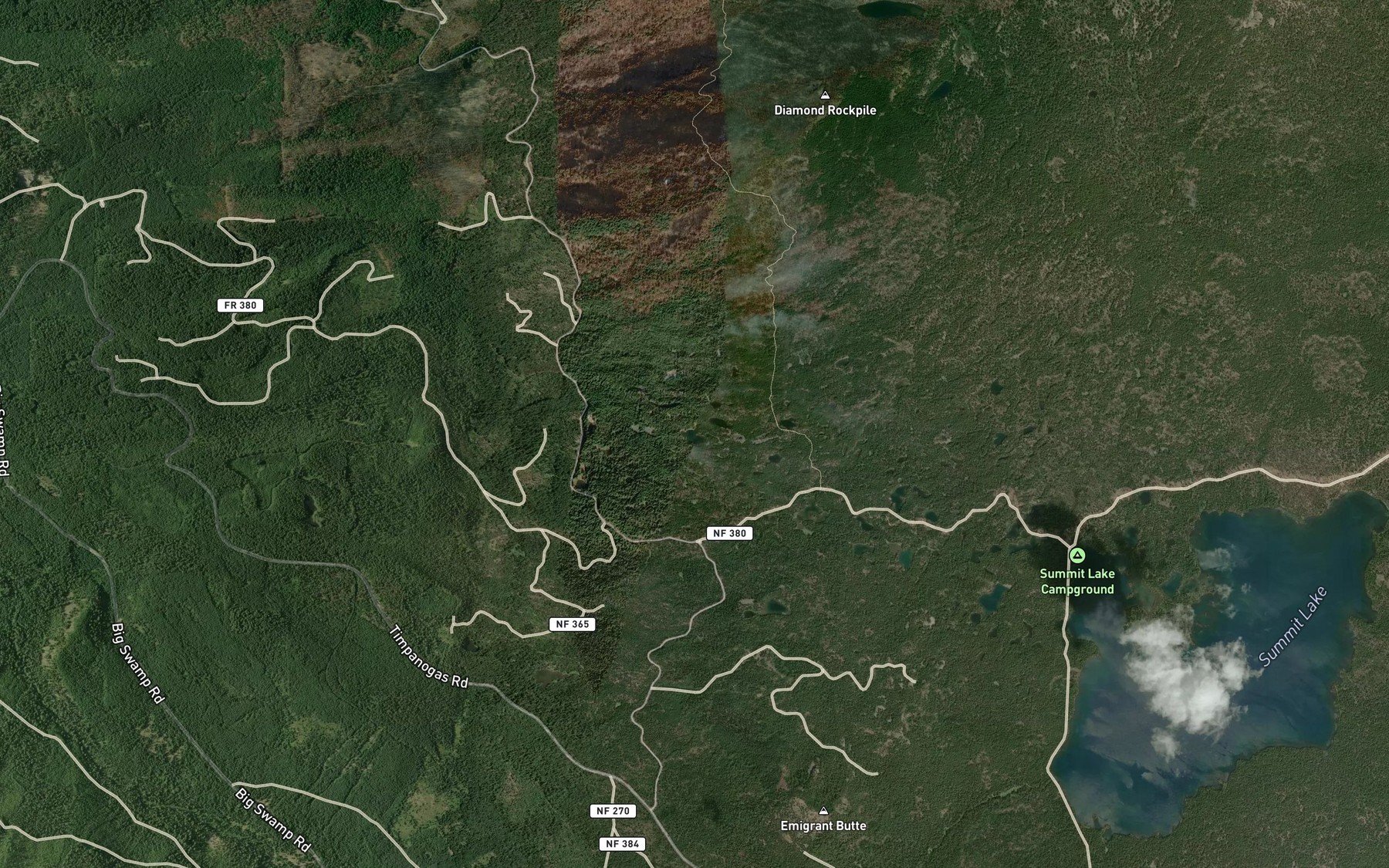 Satellite map of the Ruth Lake