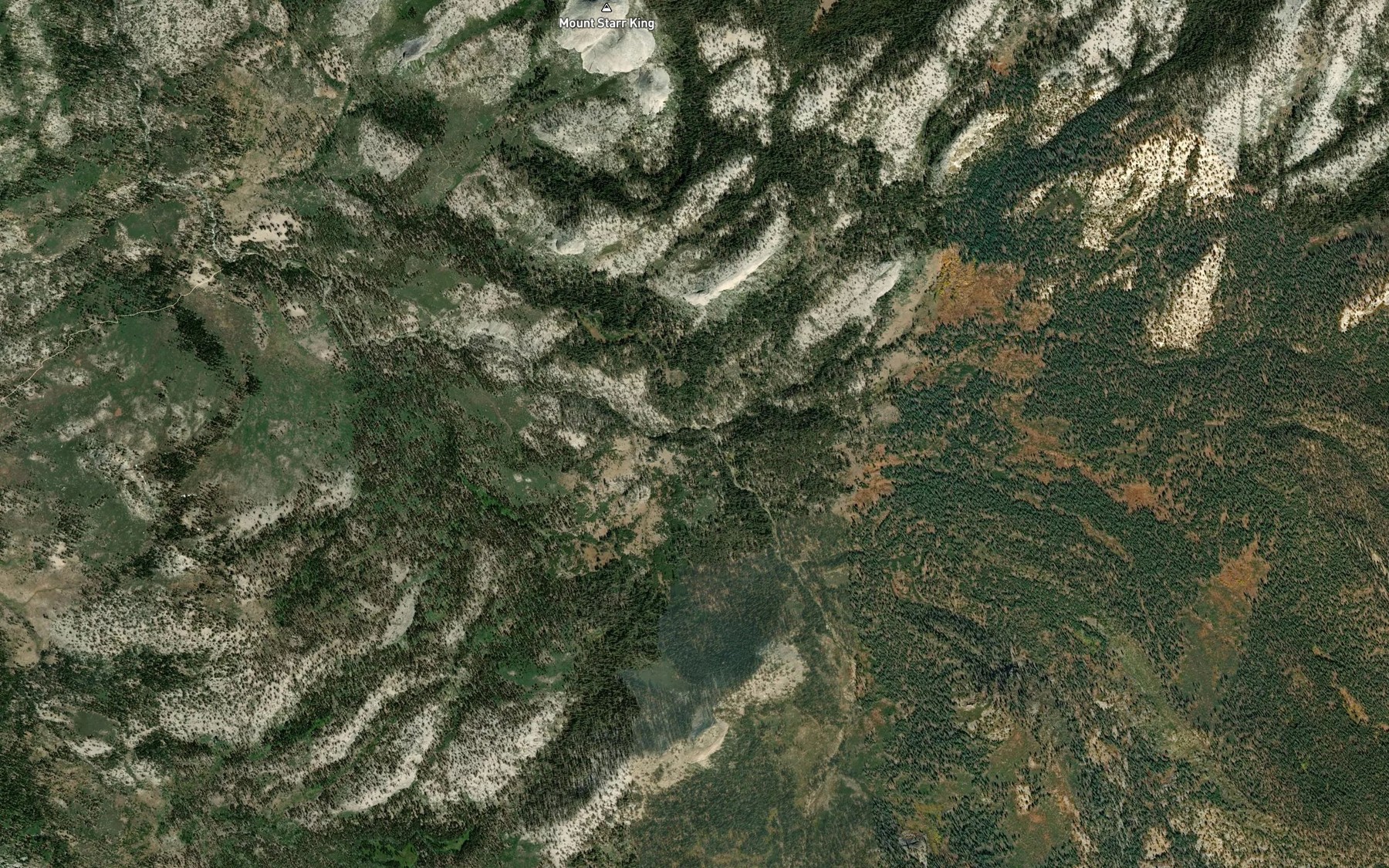 Satellite map of the Clark Fork Illilouette Creek