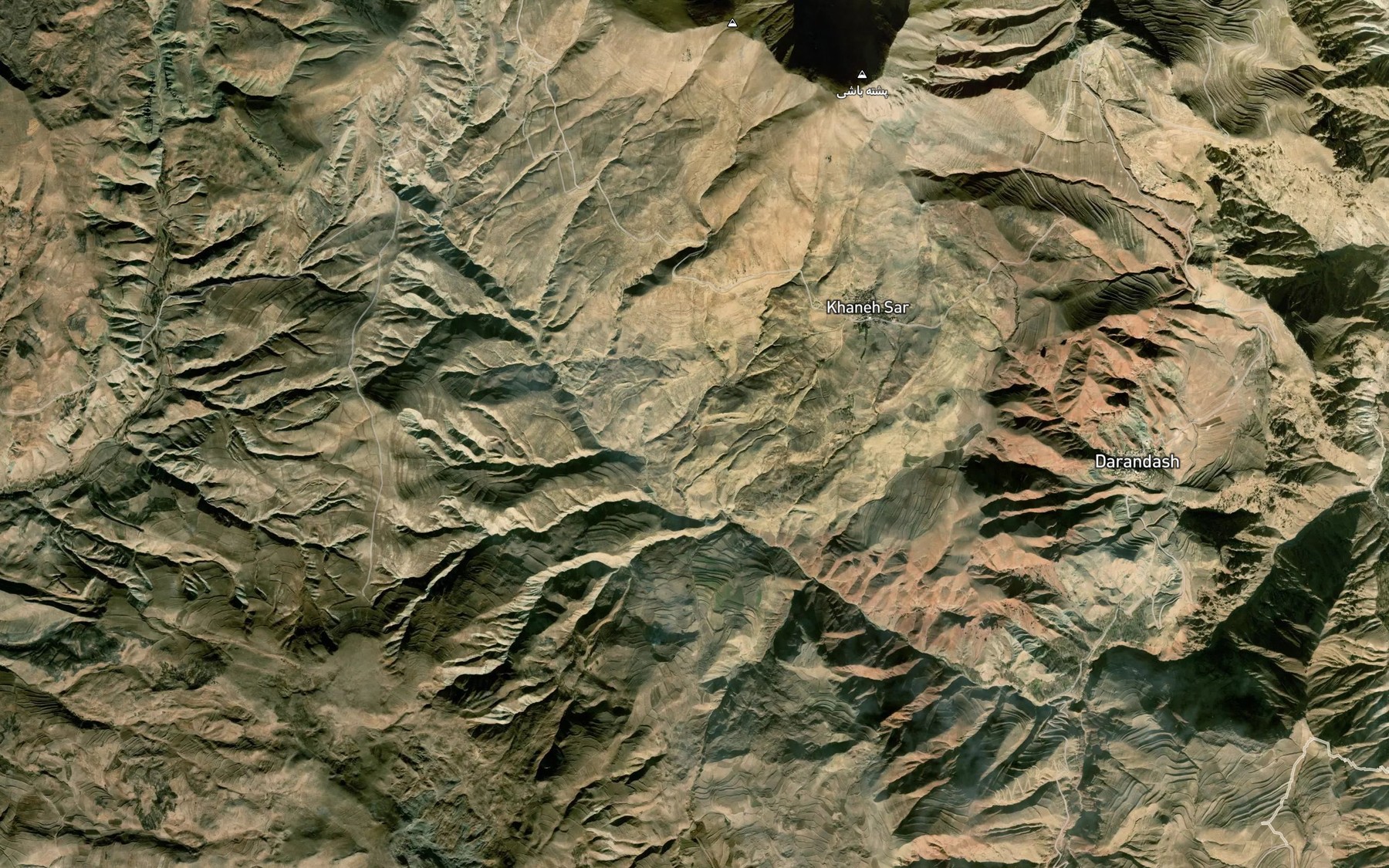 Satellite map of the Shur Cheshmeh